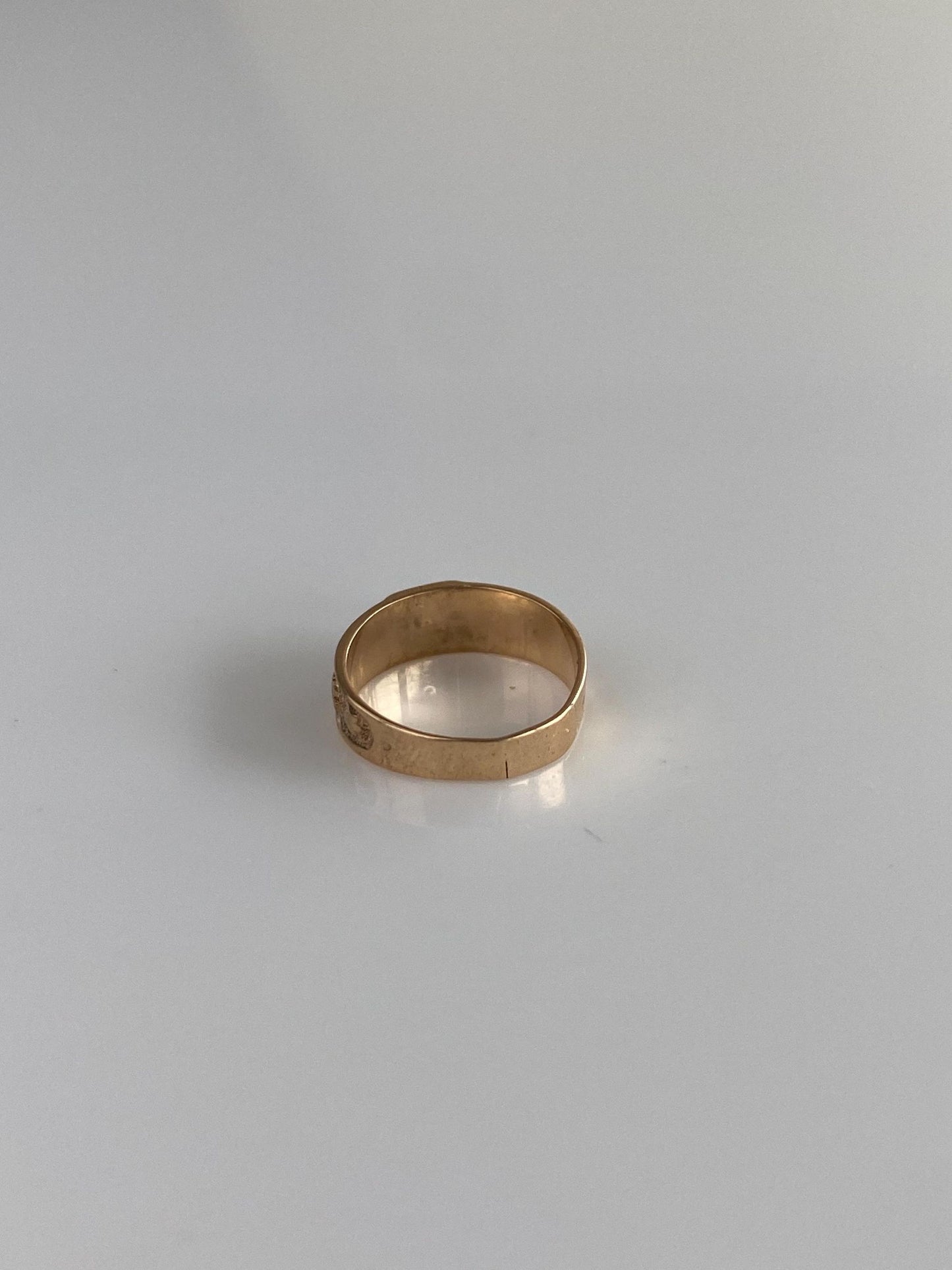 Vintage Solid 10k Rosey Gold Red Cubic Zirconia Designed Baby Ring Band