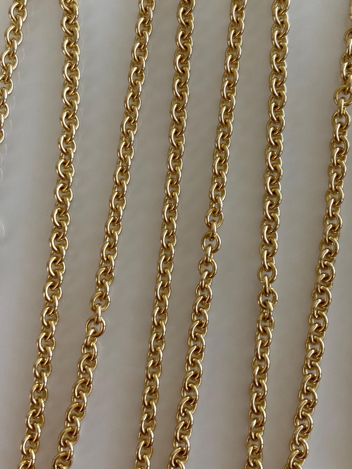 Vintage Solid 14k Yellow Gold Long Tight Rolo Chain Necklace - 24 inches