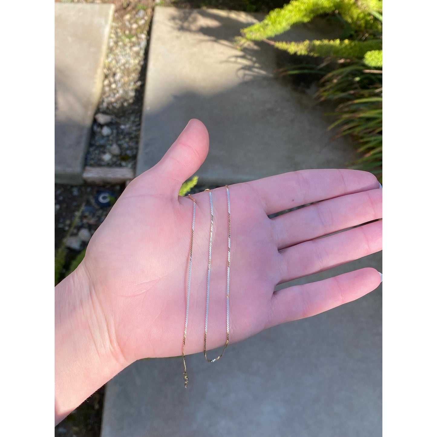 Vintage Solid 14k Yellow Gold Serpentine Chain Necklace - 15.25 inches