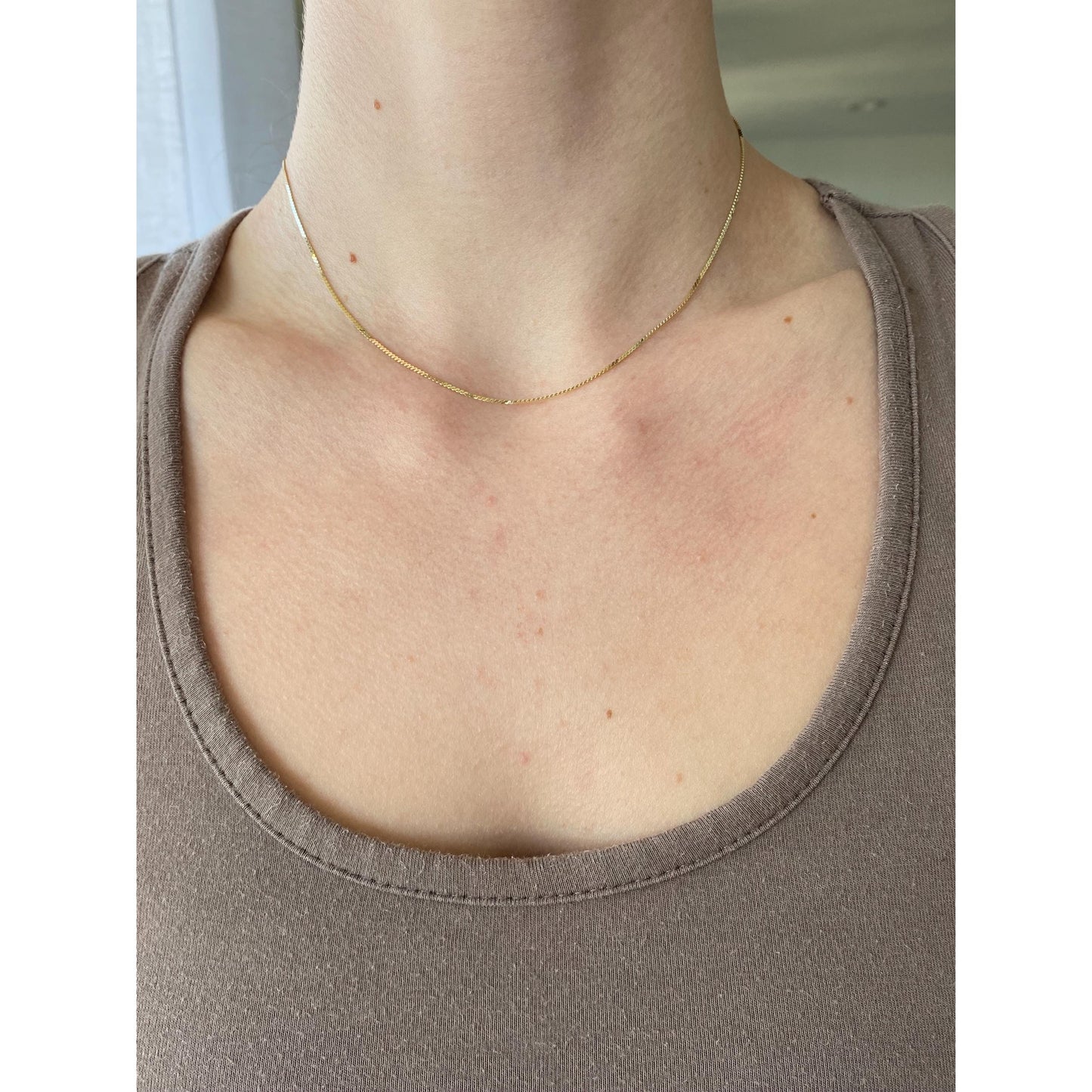 Vintage Solid 14k Yellow Gold Serpentine Chain Necklace - 15.25 inches