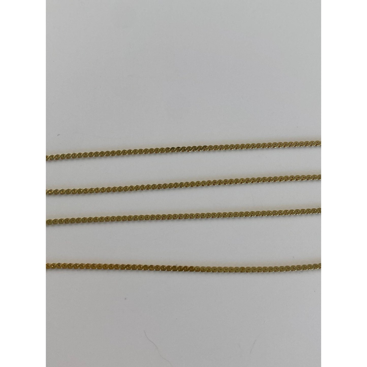 Vintage Solid 14k Yellow Gold Serpentine Chain Necklace - 15.25 inches