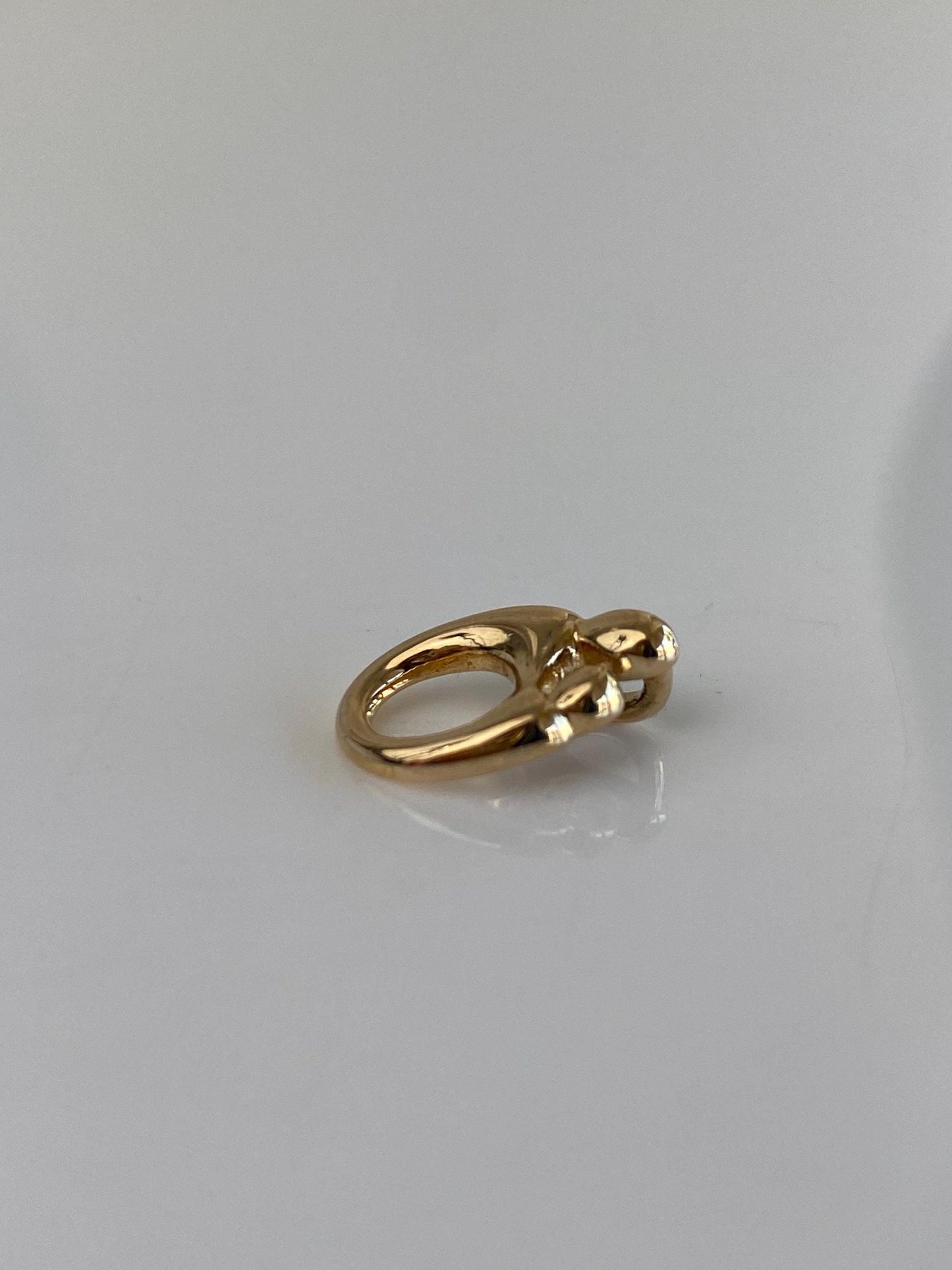 Vintage Solid 14k Yellow Gold Abstract Parent & Child Charm