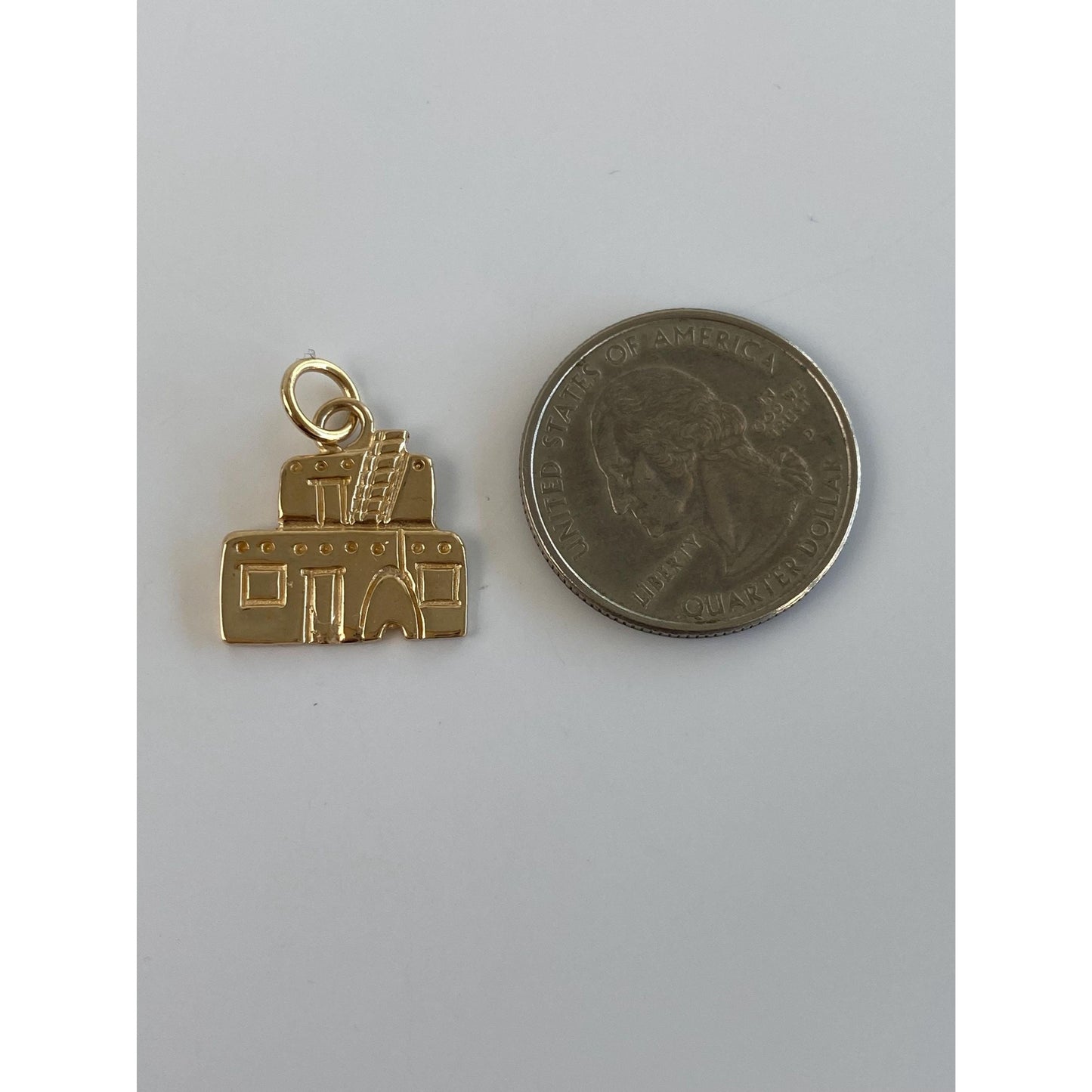 Vintage Solid 14k Yellow Gold Adobe House Charm