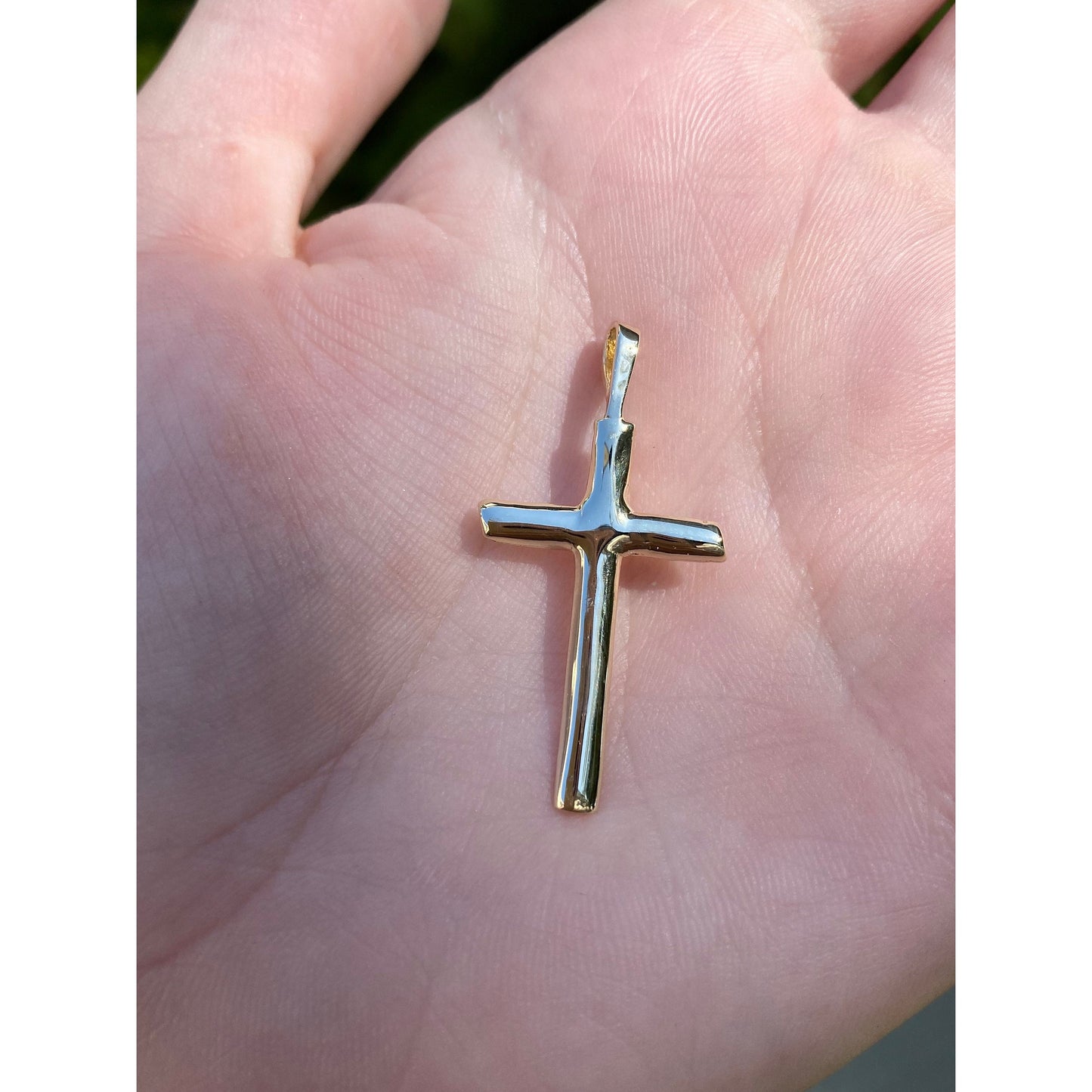 Vintage Solid 14k Yellow Gold Cross Charm