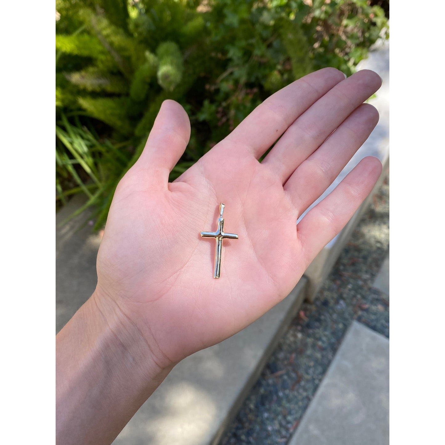 Vintage Solid 14k Yellow Gold Cross Charm