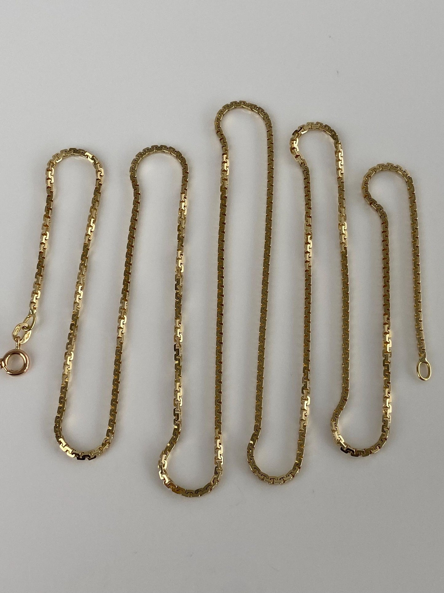 Vintage Solid 14k Yellow Gold Long Box Chain Necklace - 31.25 inches