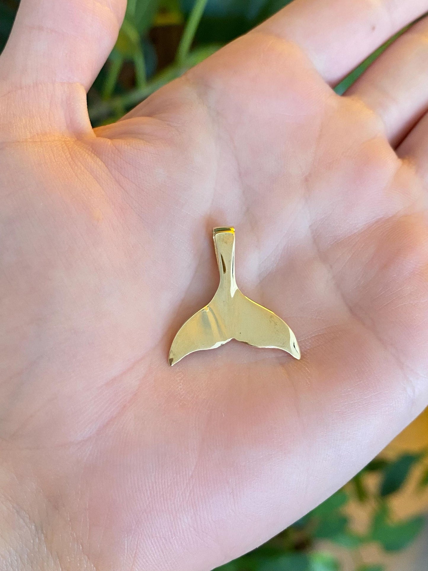 Vintage Solid 14k Yellow Gold Whale Tail Charm