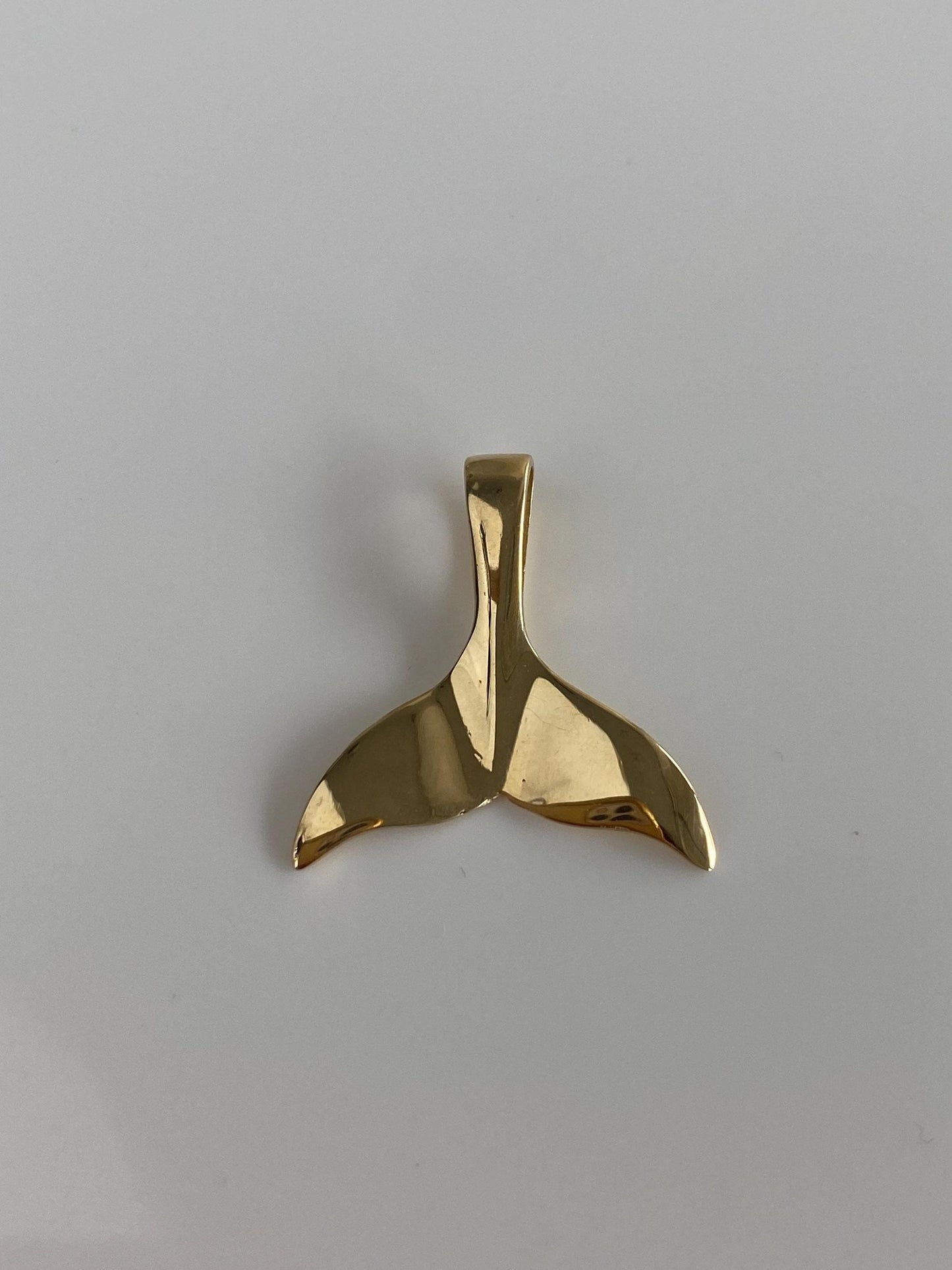 Vintage Solid 14k Yellow Gold Whale Tail Charm