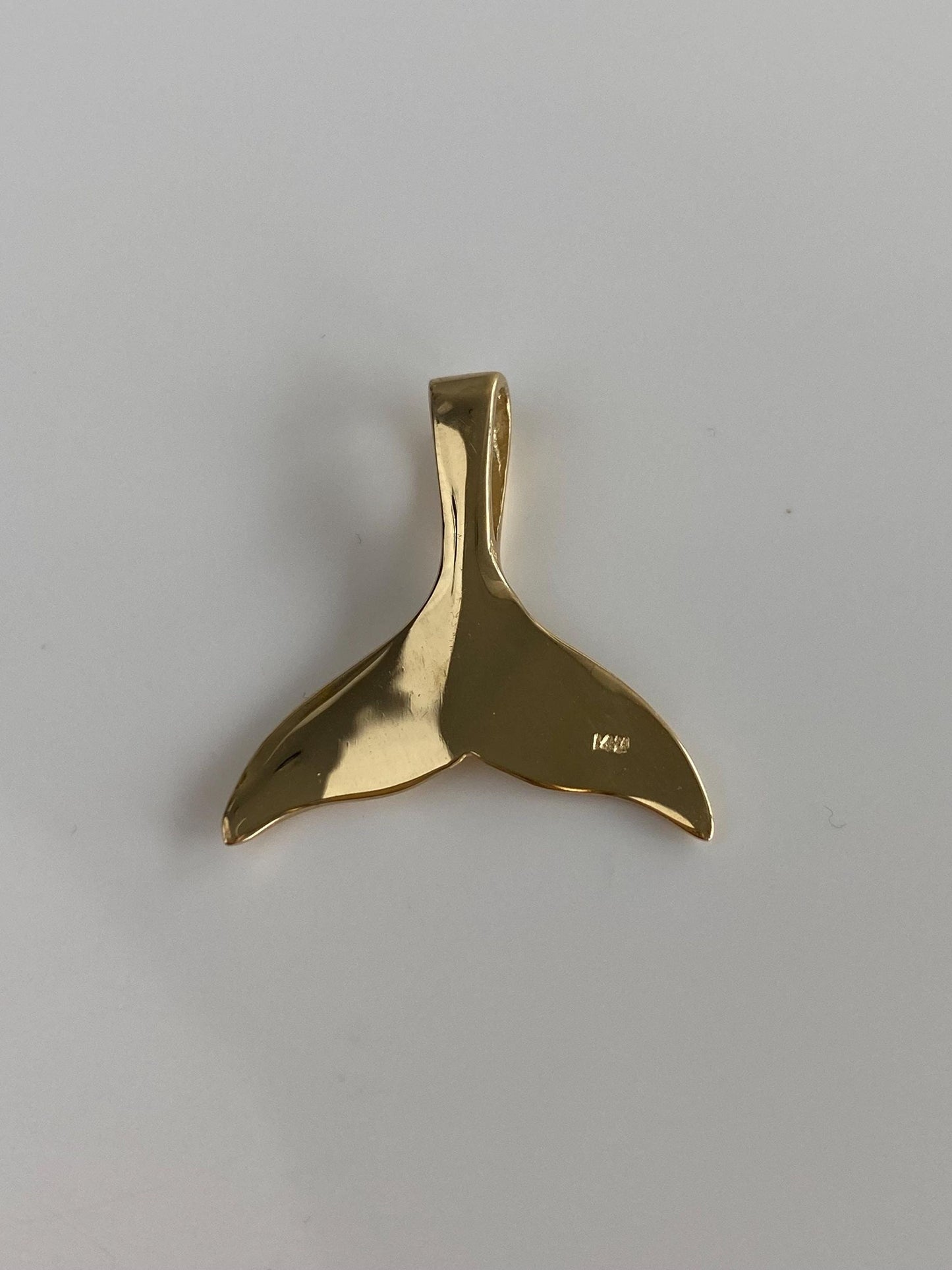 Vintage Solid 14k Yellow Gold Whale Tail Charm