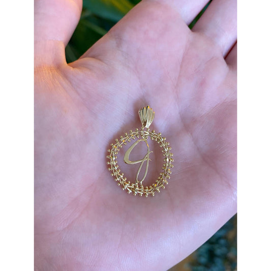Solid 14k Yellow Gold Initial 'J' Charm