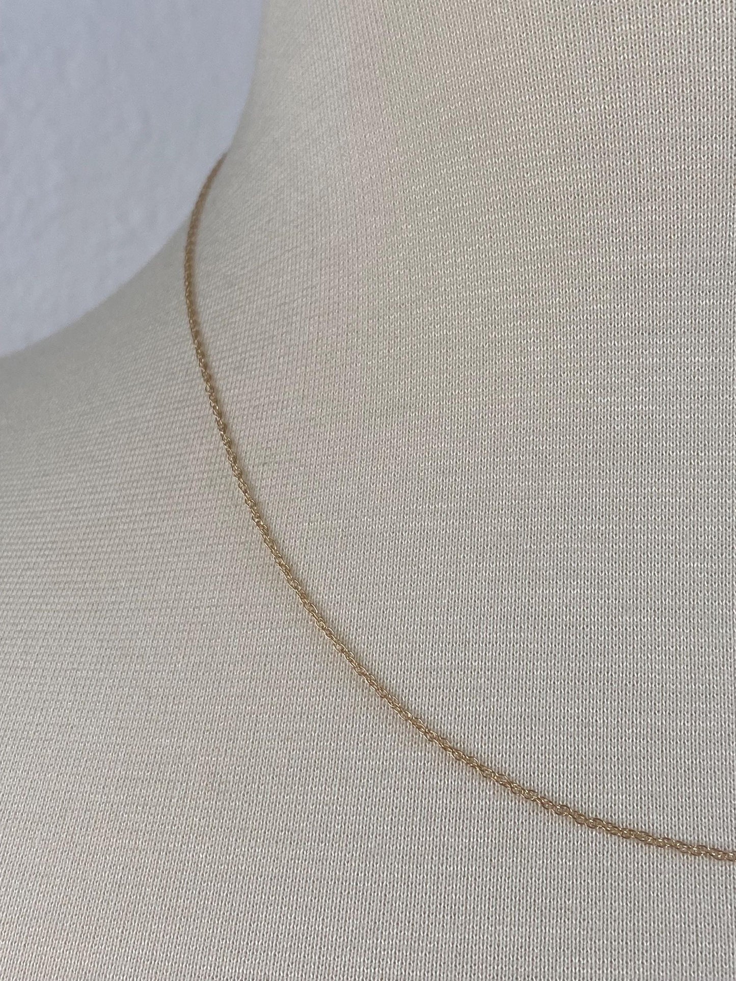 Vintage Solid 14k Yellow Gold Dainty Chain Necklace - 17.75 inches