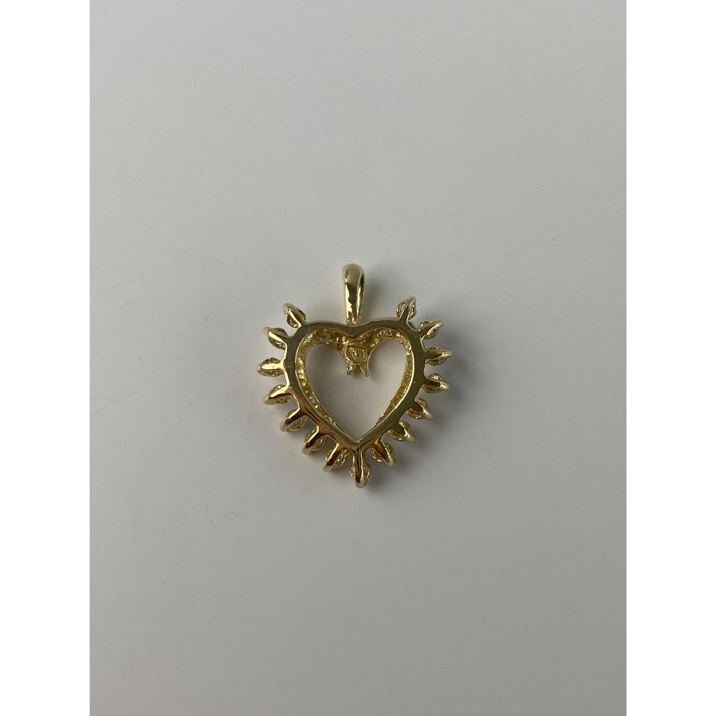 Vintage Solid 10k Yellow Gold Clear Sapphire Heart Charm