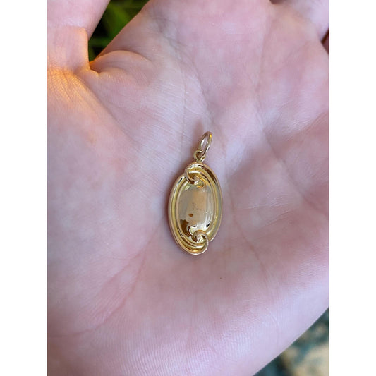 Vintage Solid 14k Yellow Gold Scrollwork Cufflink Conversion Charm