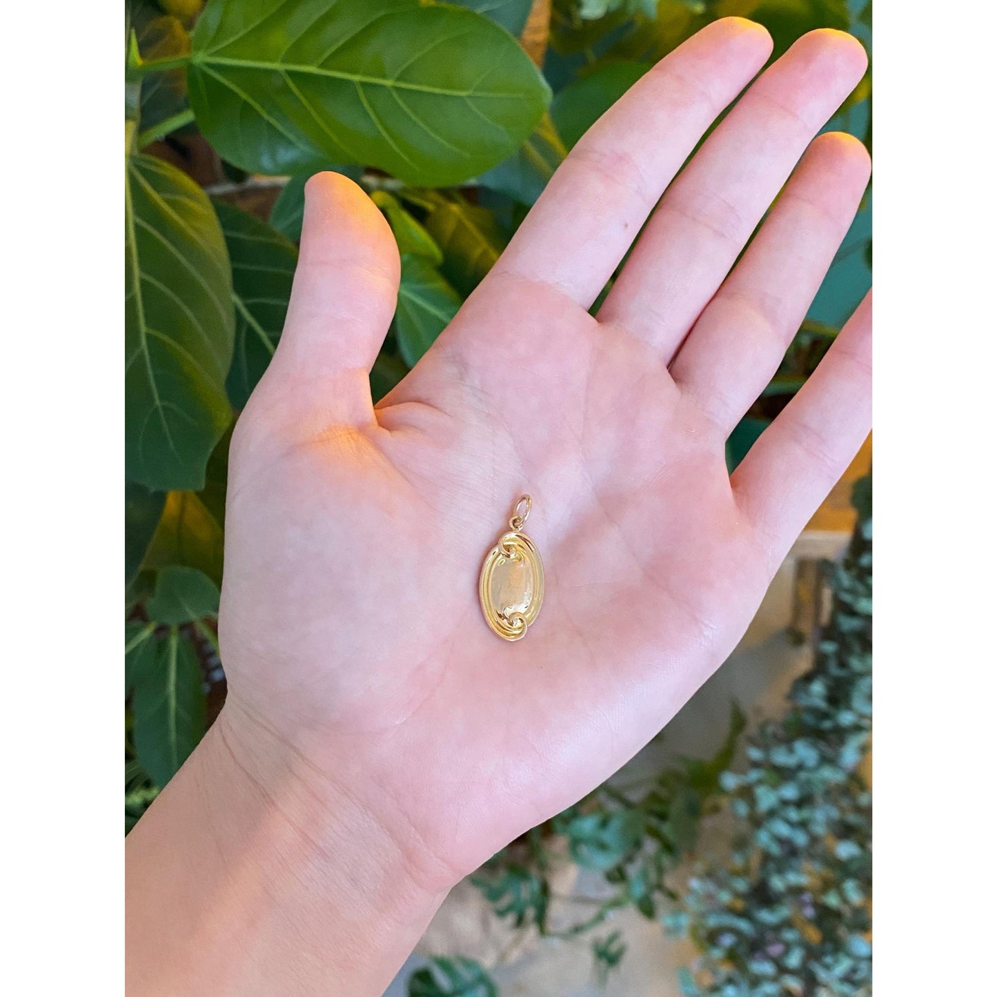 Vintage Solid 14k Yellow Gold Scrollwork Cufflink Conversion Charm