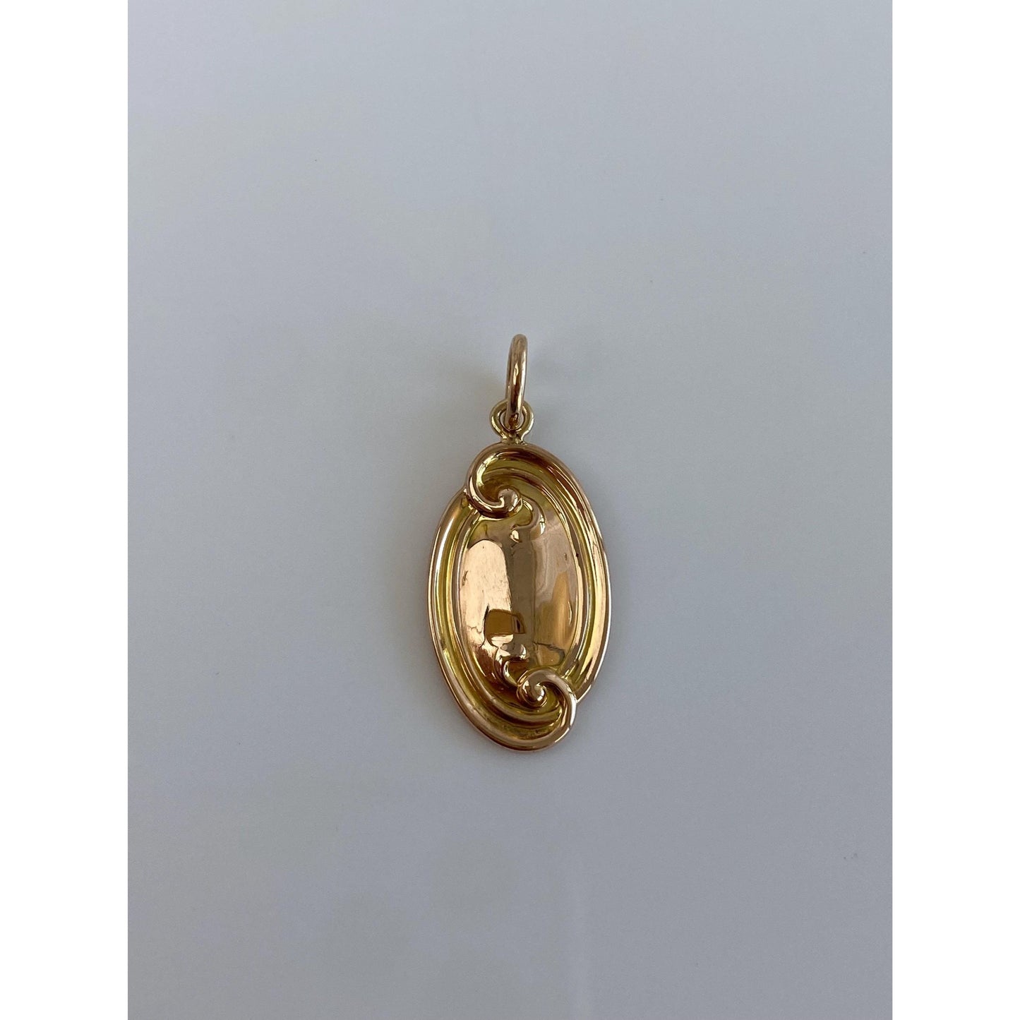 Vintage Solid 14k Yellow Gold Scrollwork Cufflink Conversion Charm