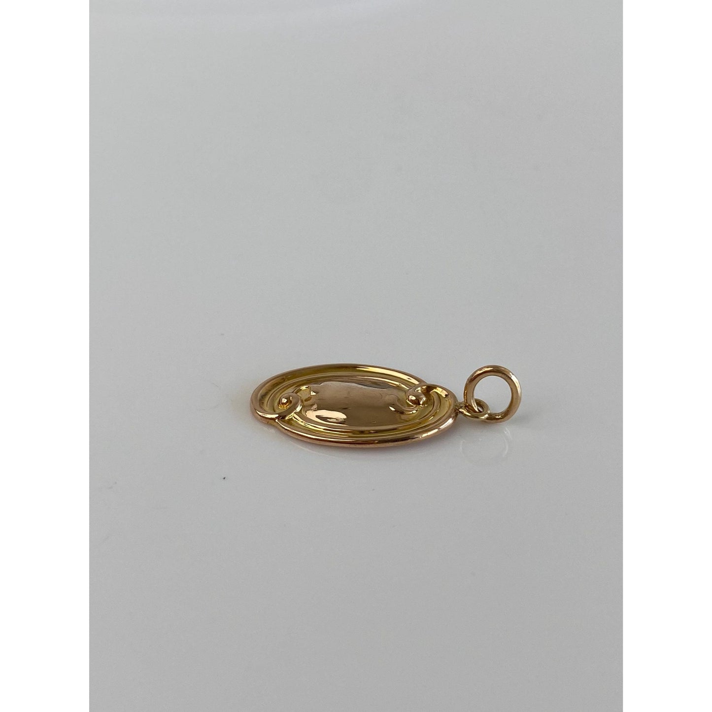 Vintage Solid 14k Yellow Gold Scrollwork Cufflink Conversion Charm