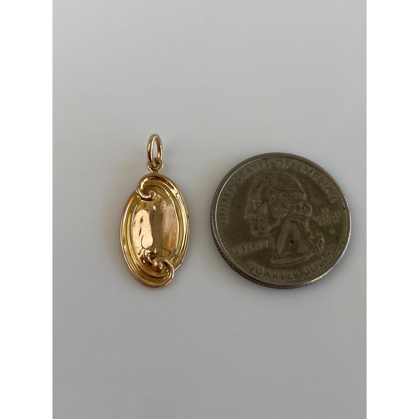 Vintage Solid 14k Yellow Gold Scrollwork Cufflink Conversion Charm