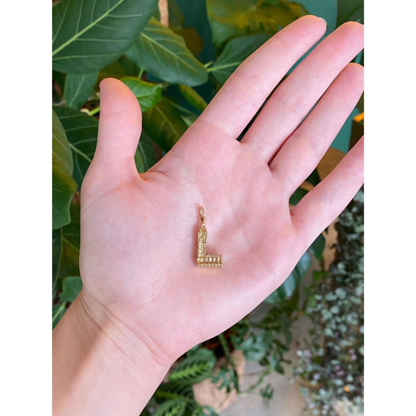 Vintage Solid 9k Yellow Gold London Big Ben Clock Charm