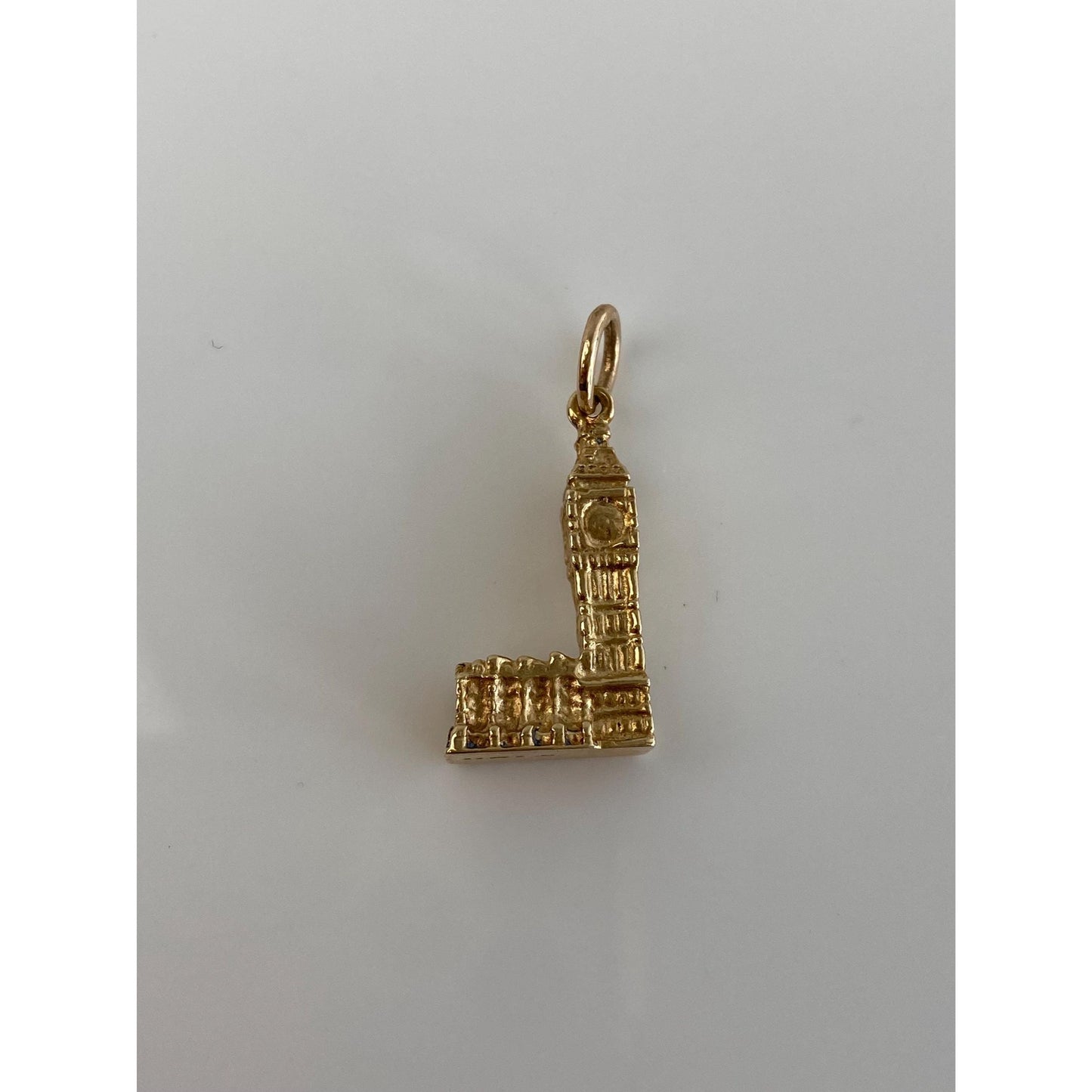 Vintage Solid 9k Yellow Gold London Big Ben Clock Charm