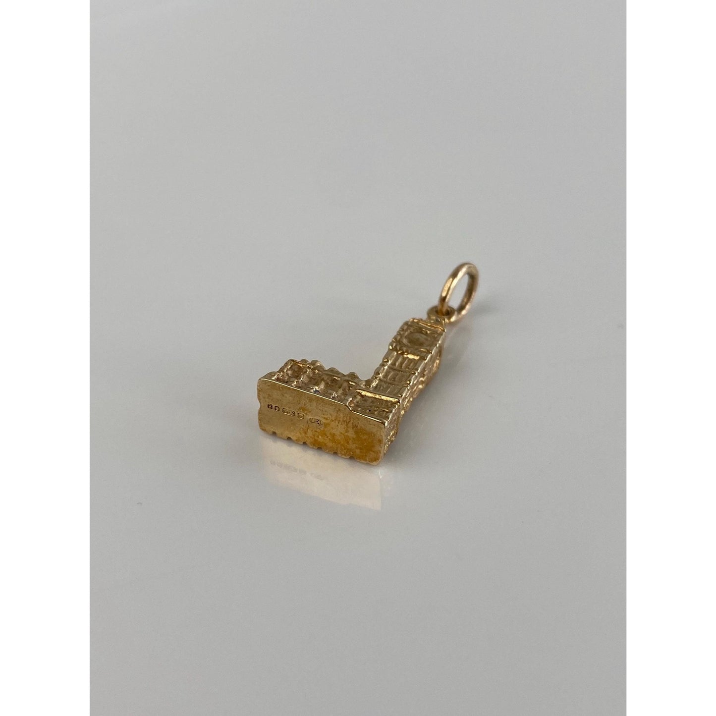 Vintage Solid 9k Yellow Gold London Big Ben Clock Charm
