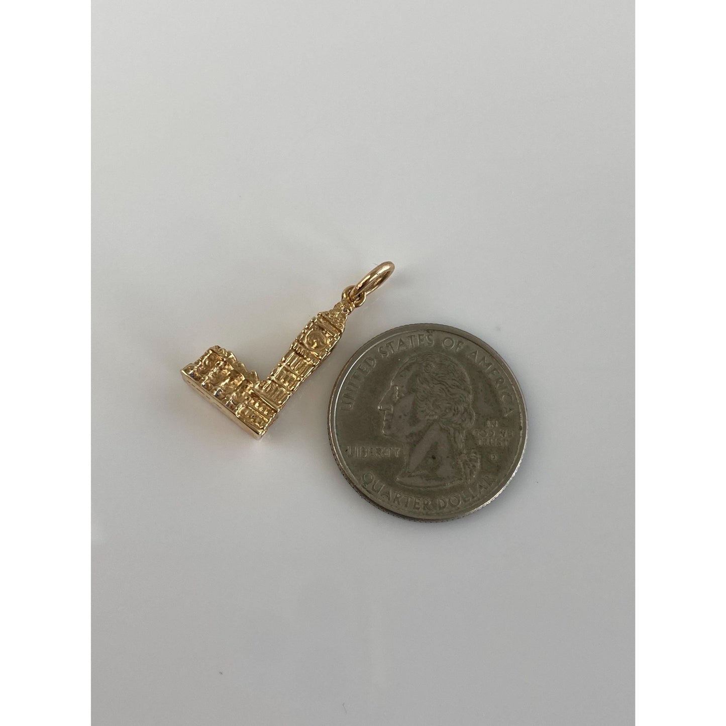 Vintage Solid 9k Yellow Gold London Big Ben Clock Charm