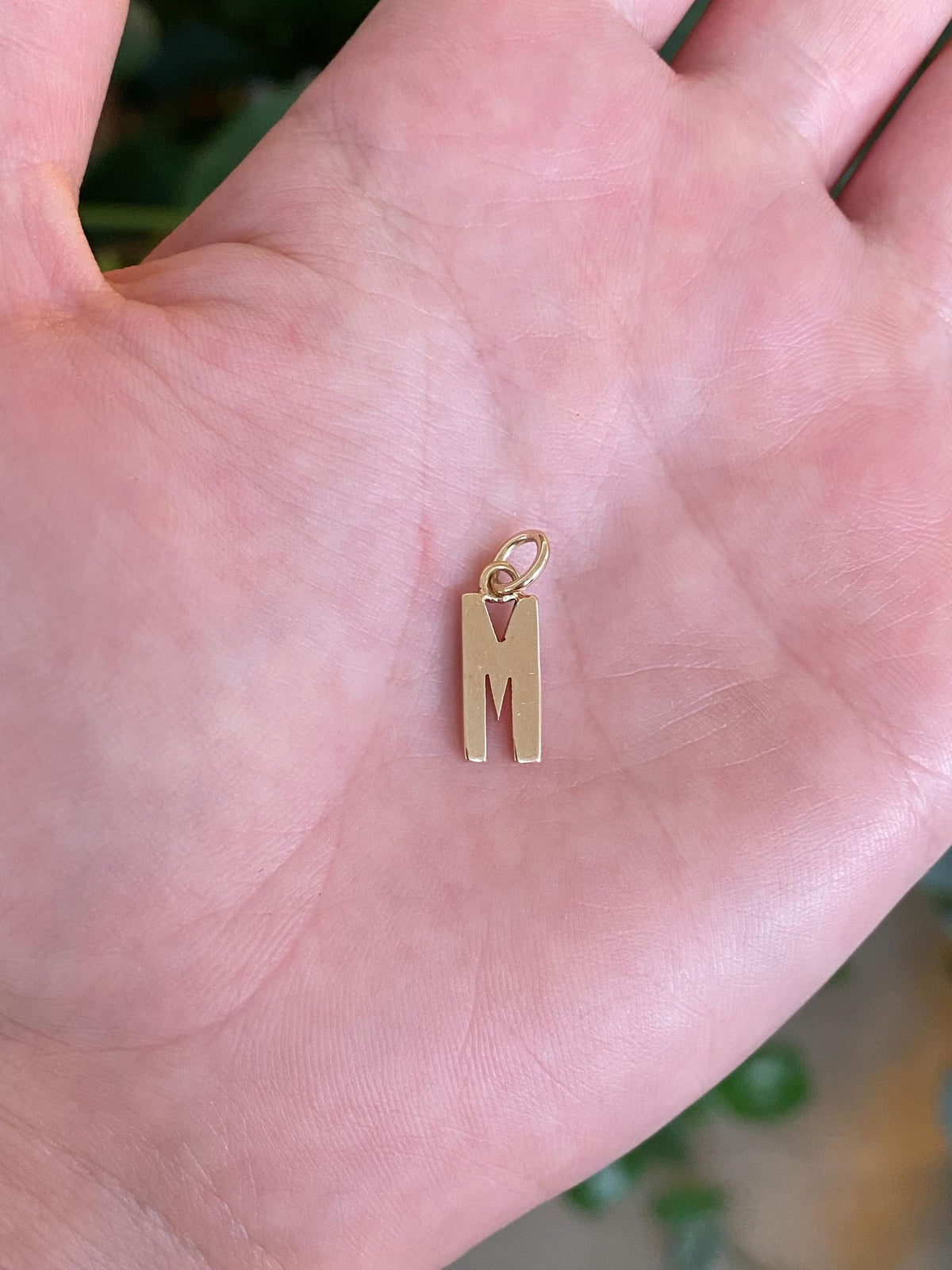 Vintage Solid 14k Yellow Gold Initial 'M' Charm