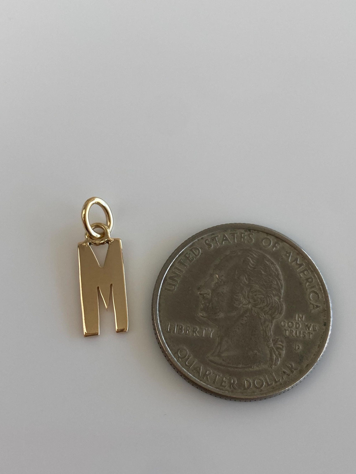 Vintage Solid 14k Yellow Gold Initial 'M' Charm