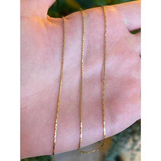Vintage Solid 14k Yellow Gold Triangle Link Chain Necklace - 17.75 inches