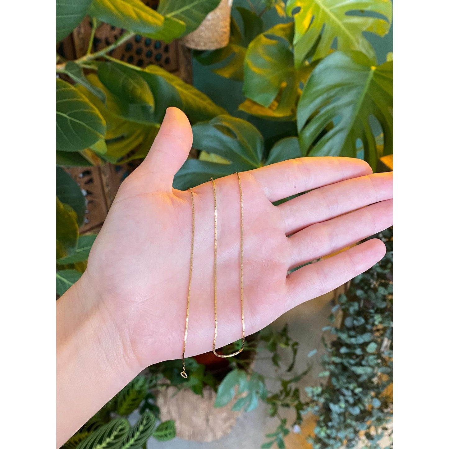 Vintage Solid 14k Yellow Gold Triangle Link Chain Necklace - 17.75 inches