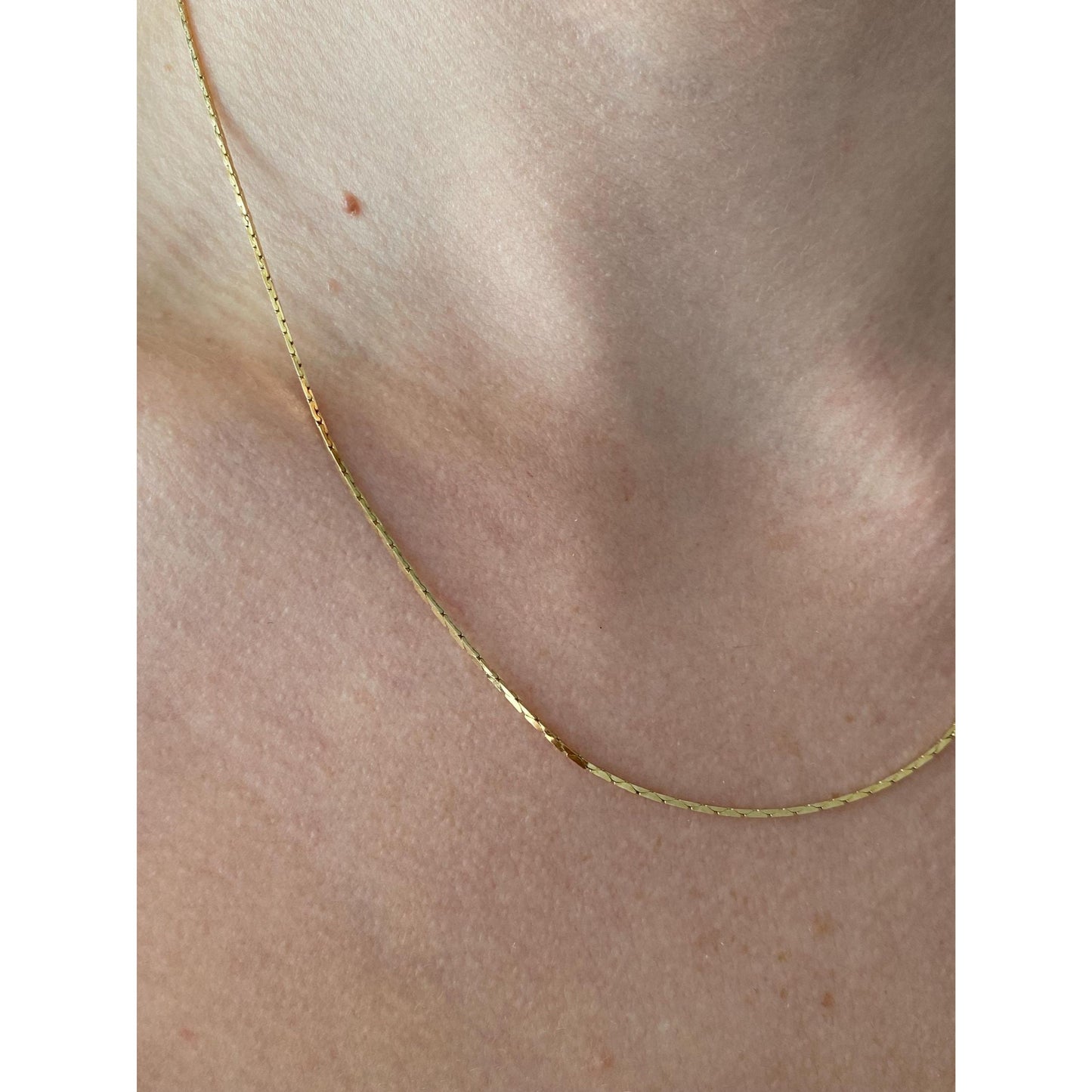 Vintage Solid 14k Yellow Gold Triangle Link Chain Necklace - 17.75 inches