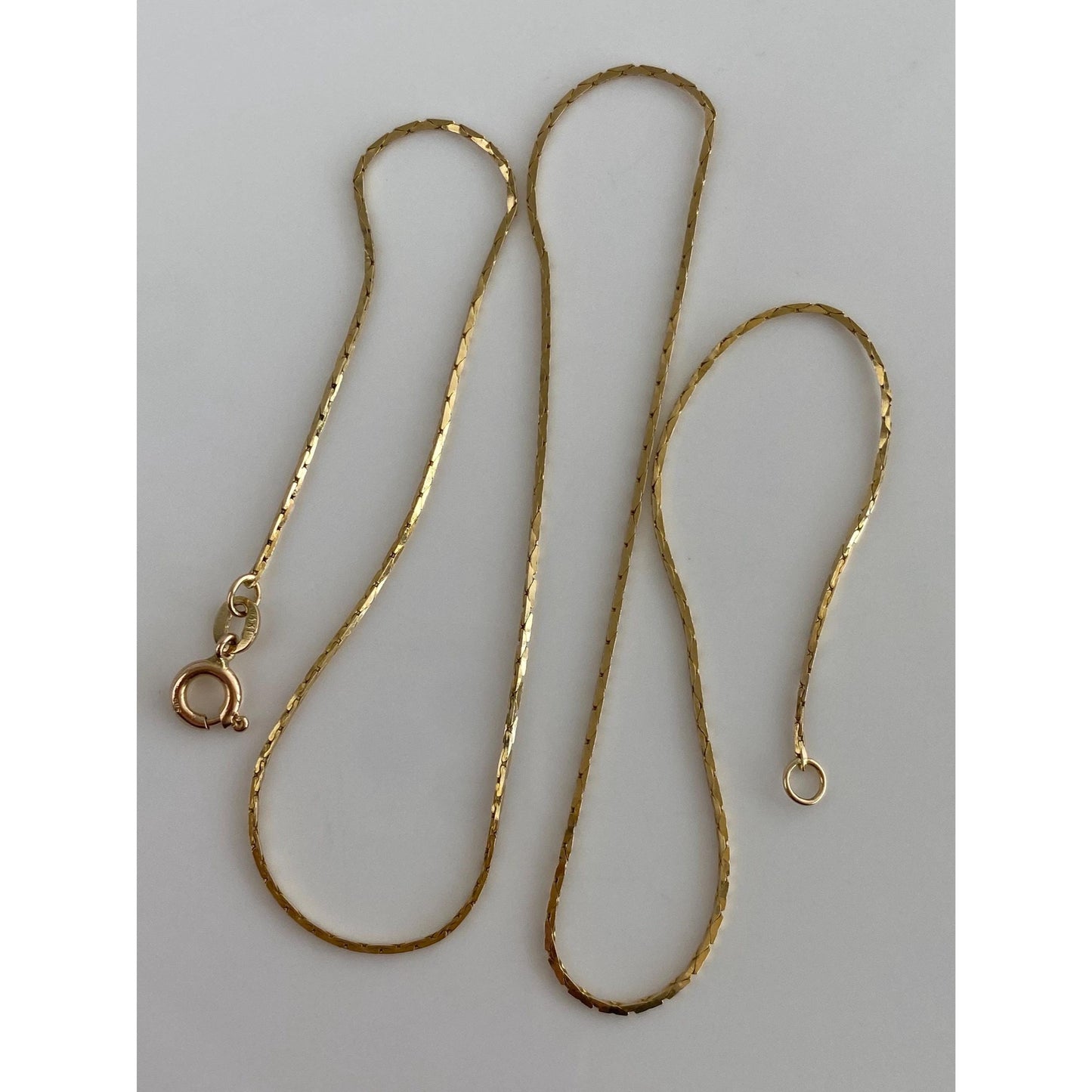 Vintage Solid 14k Yellow Gold Triangle Link Chain Necklace - 17.75 inches