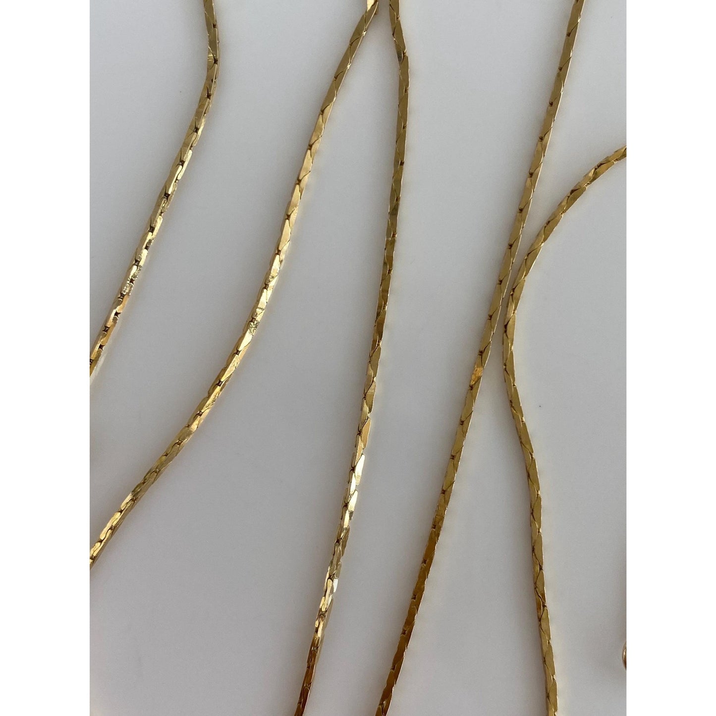 Vintage Solid 14k Yellow Gold Triangle Link Chain Necklace - 17.75 inches