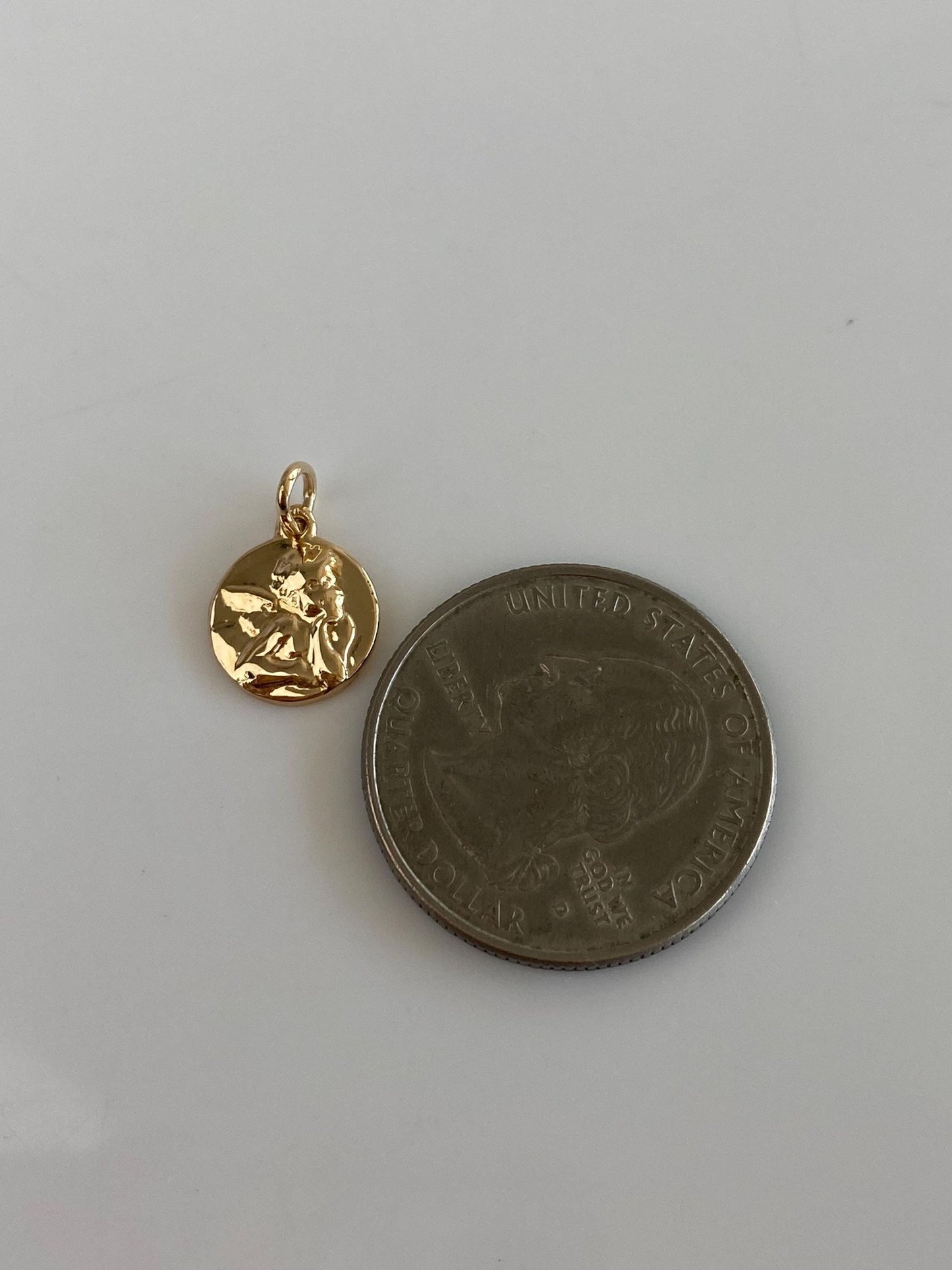 Vintage Solid 14k Yellow Gold Angel Cherub Charm