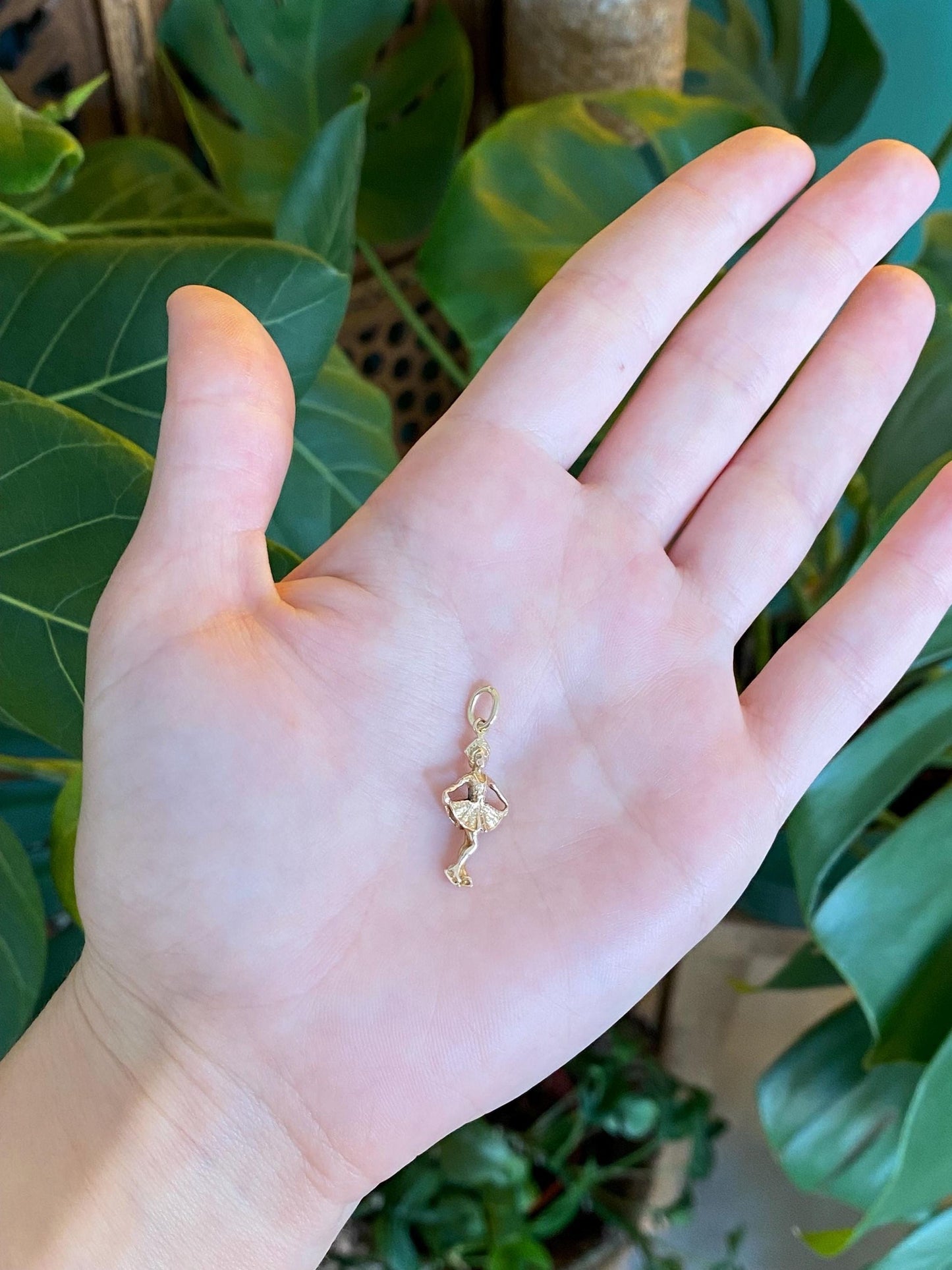 Vintage Solid 10k Yellow Gold Curtsy Dancer Nurse Charm