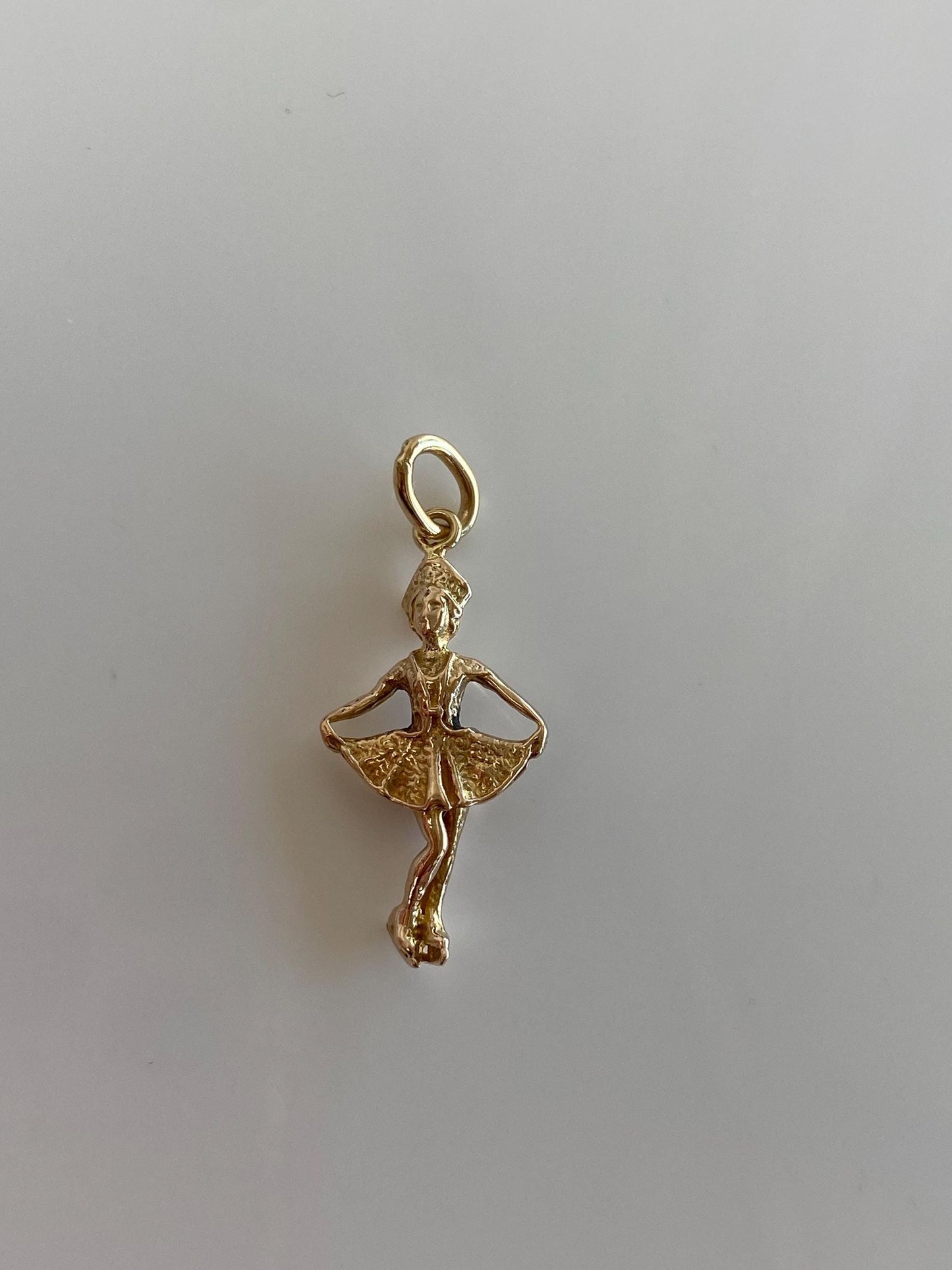 Vintage Solid 10k Yellow Gold Curtsy Dancer Nurse Charm
