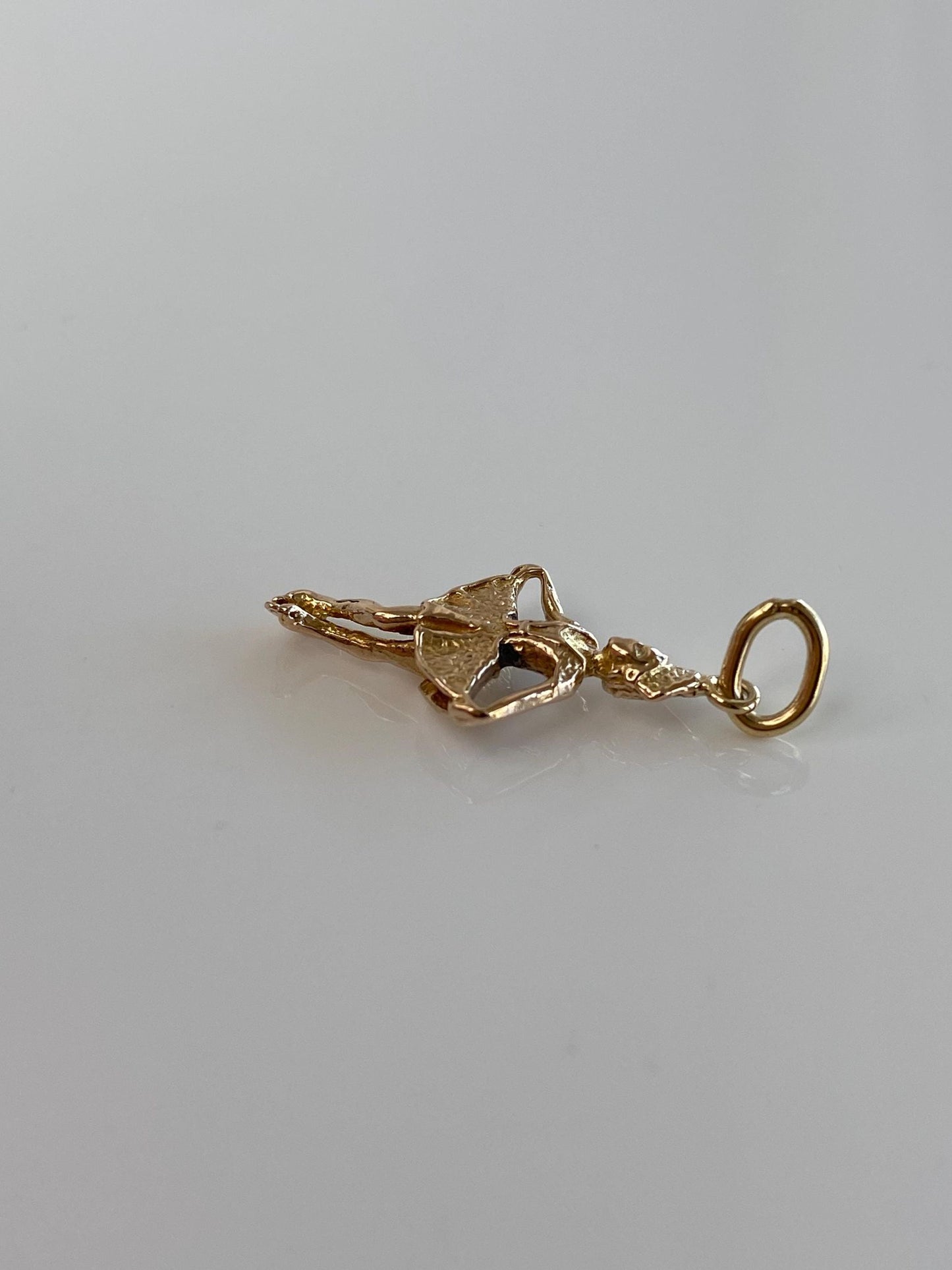 Vintage Solid 10k Yellow Gold Curtsy Dancer Nurse Charm