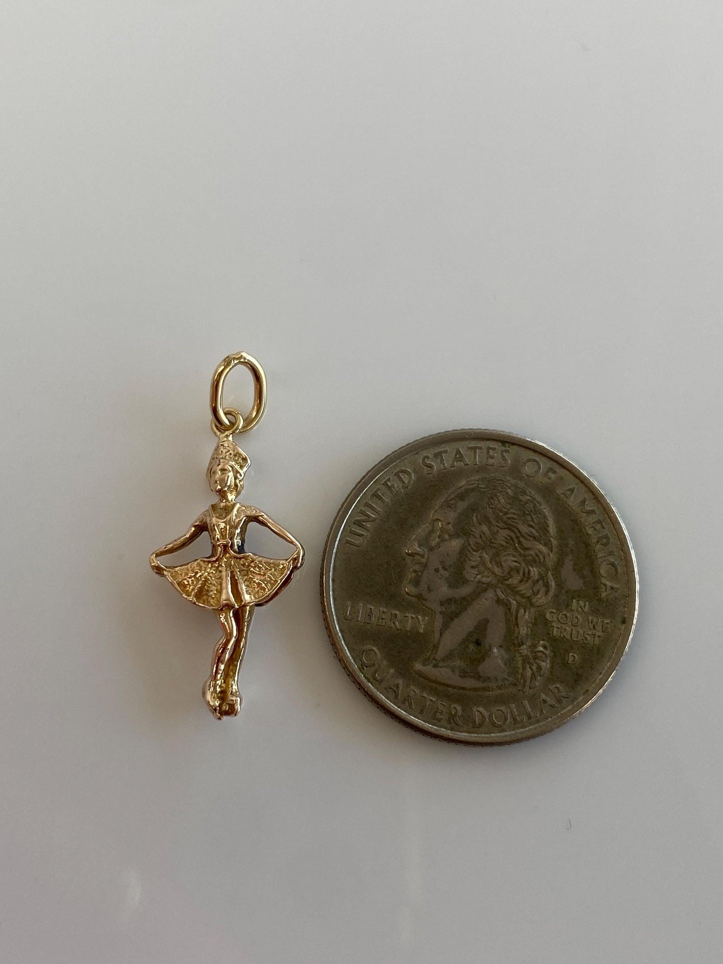 Vintage Solid 10k Yellow Gold Curtsy Dancer Nurse Charm