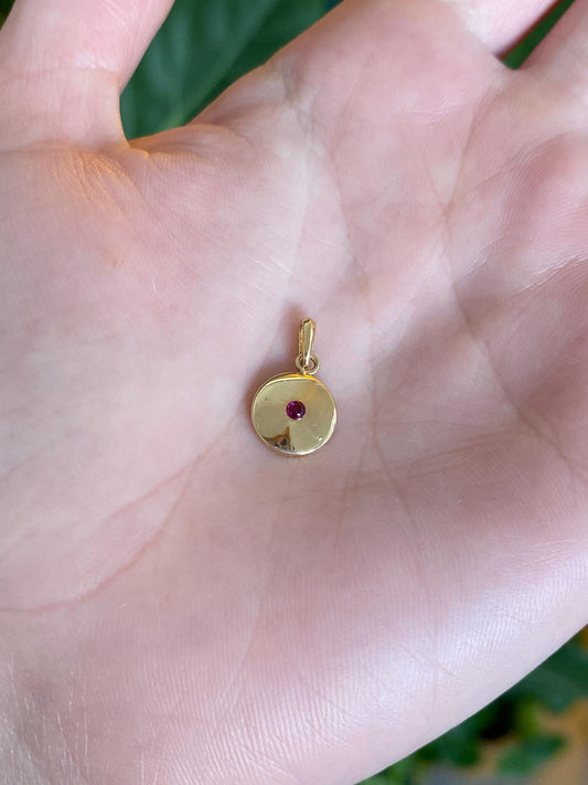 Cartier Vintage Solid 18k Yellow Gold Pink Sapphire Tie Tack Conversion Charm