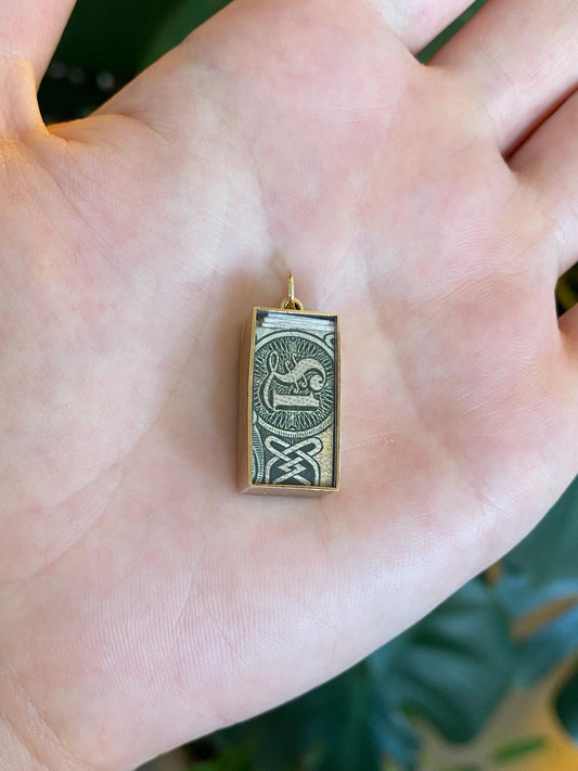 Vintage Solid 9k Yellow Gold Break in Case of Emergency Money Charm