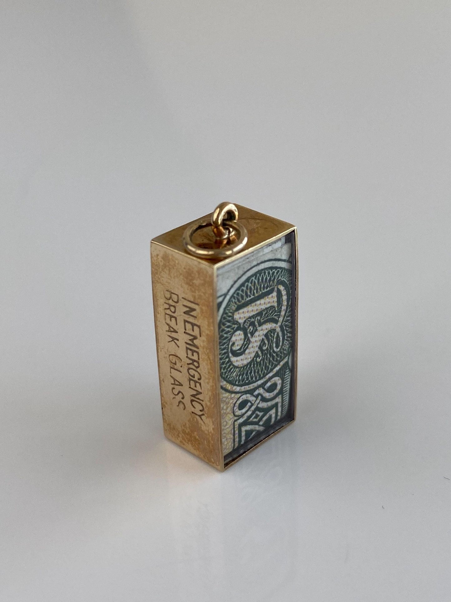 Vintage Solid 9k Yellow Gold Break in Case of Emergency Money Charm
