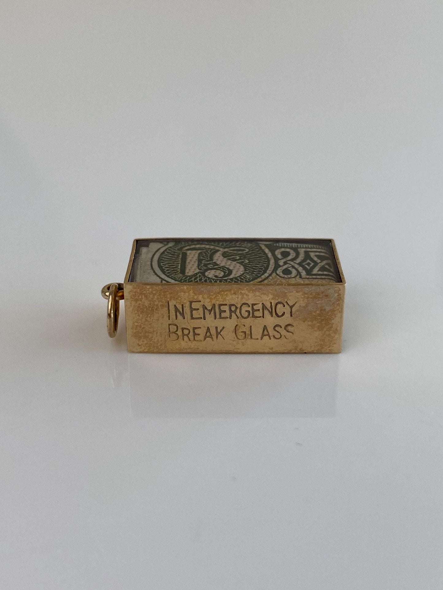 Vintage Solid 9k Yellow Gold Break in Case of Emergency Money Charm