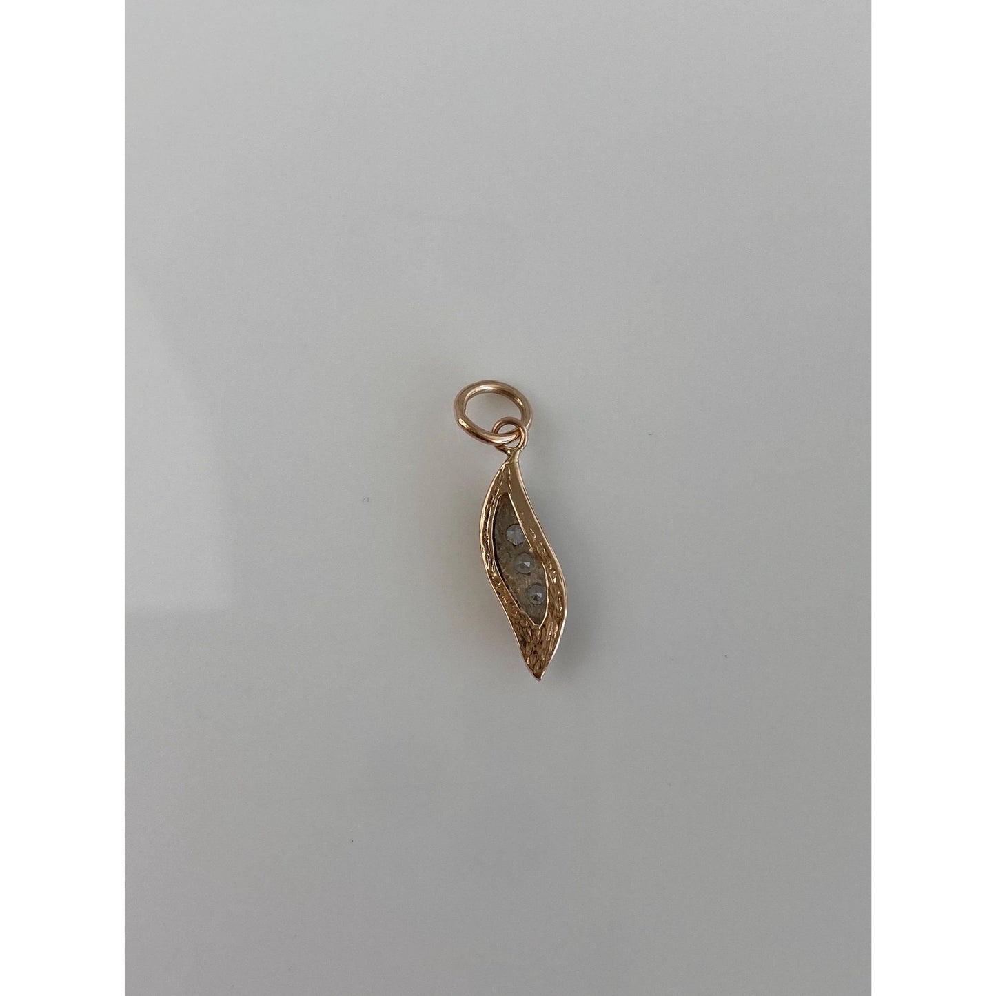 Vintage Solid 14k White & Rose Gold Cubic Zirconia Charm