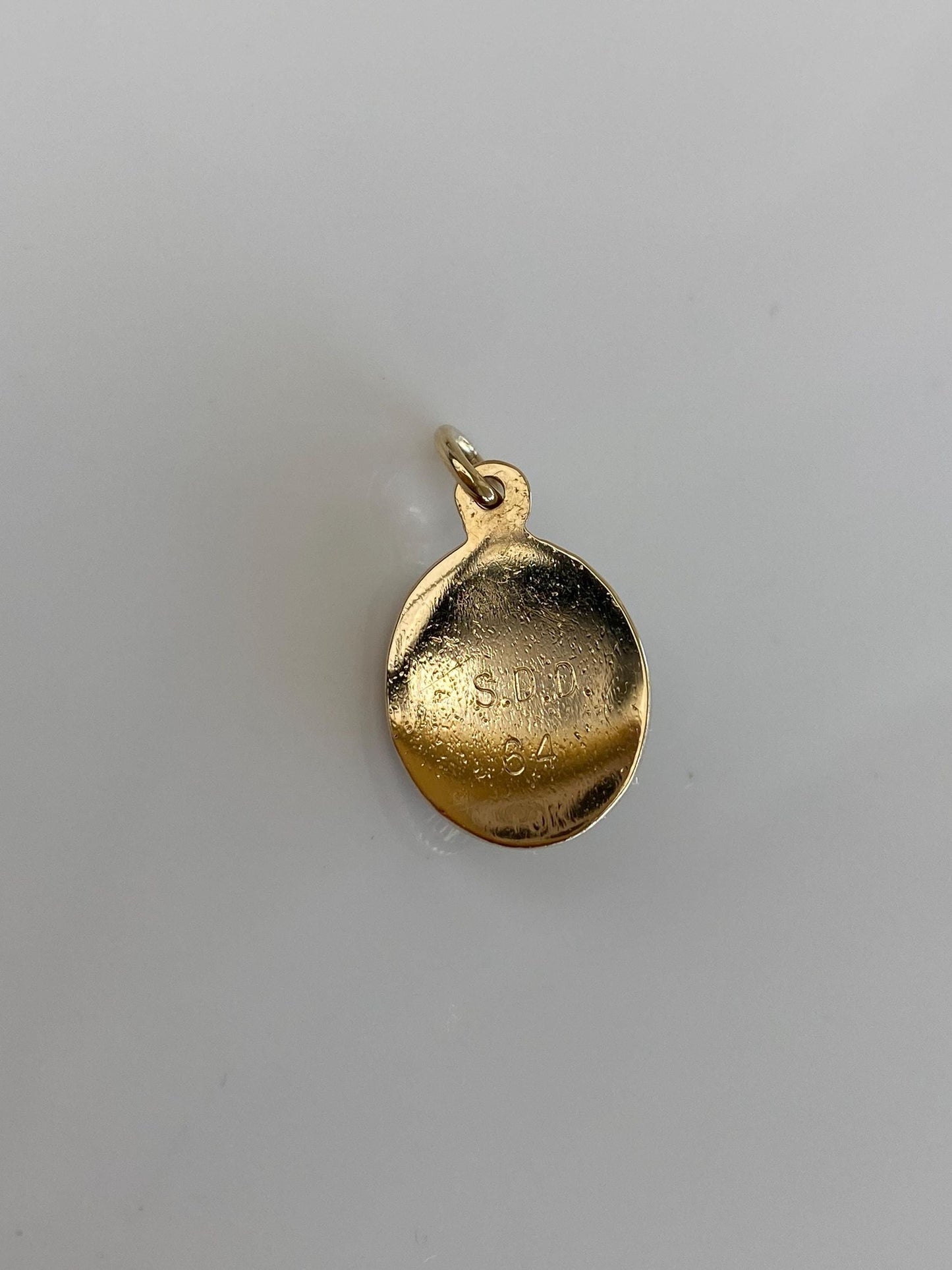 Vintage Solid 9k Yellow Gold Light Blue Spinel Mercy Hospital School of Nursing Charm