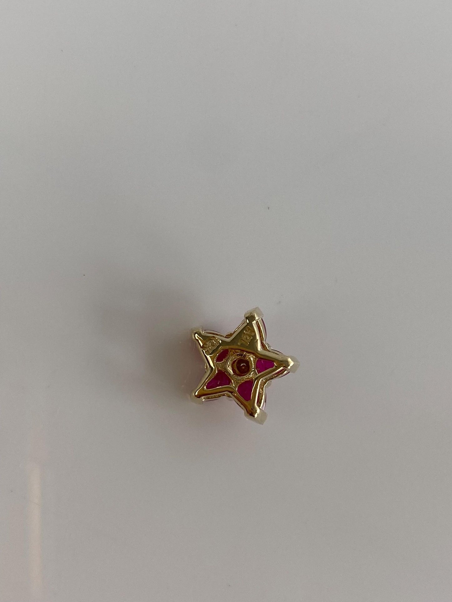 Vintage Solid 10k Yellow Gold Diamond Ruby Slide Charm