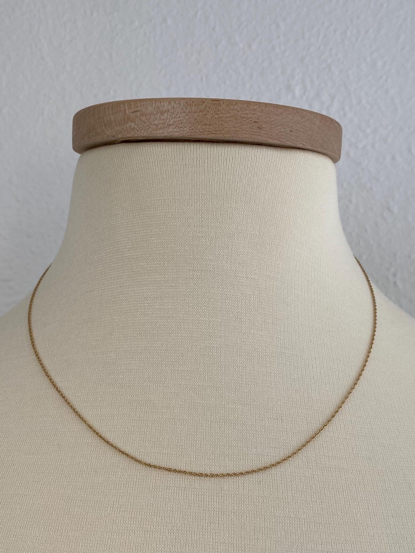 Vintage Solid 14k Yellow Gold Dainty Chain Necklace - 18.25 inches