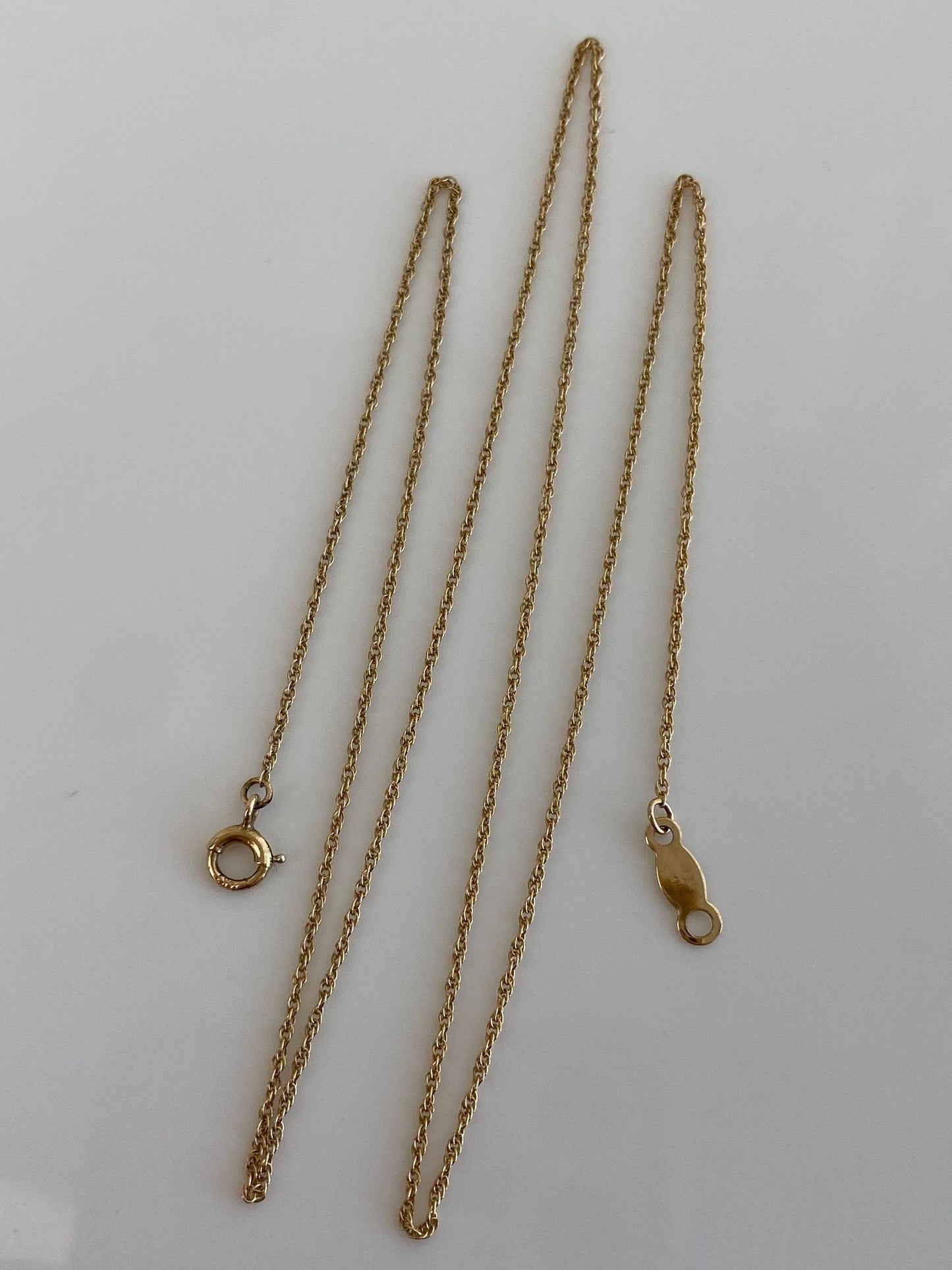 Vintage Solid 14k Yellow Gold Dainty Chain Necklace - 18.25 inches