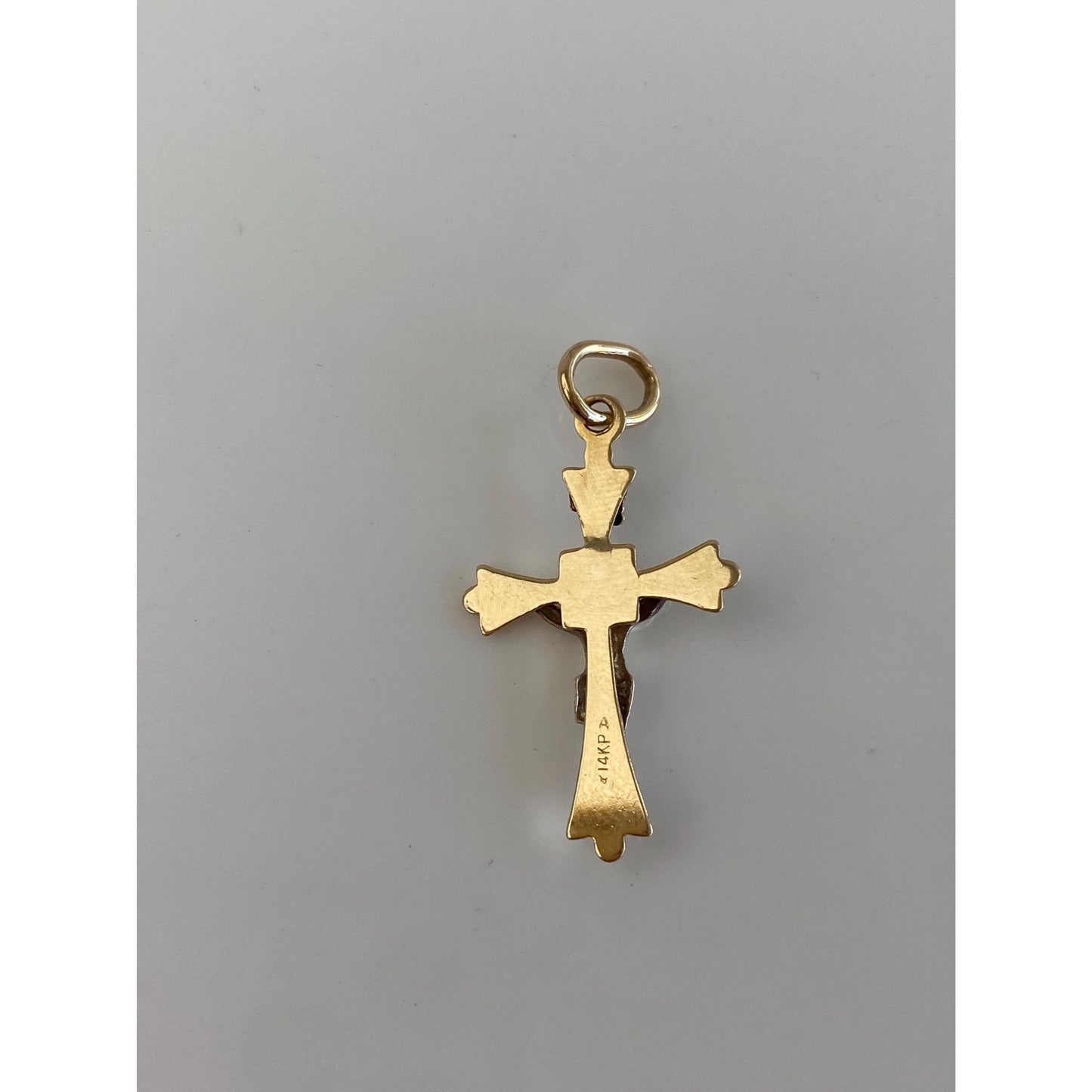 Vintage Solid 14k Yellow Gold Crucifix Cross Charm