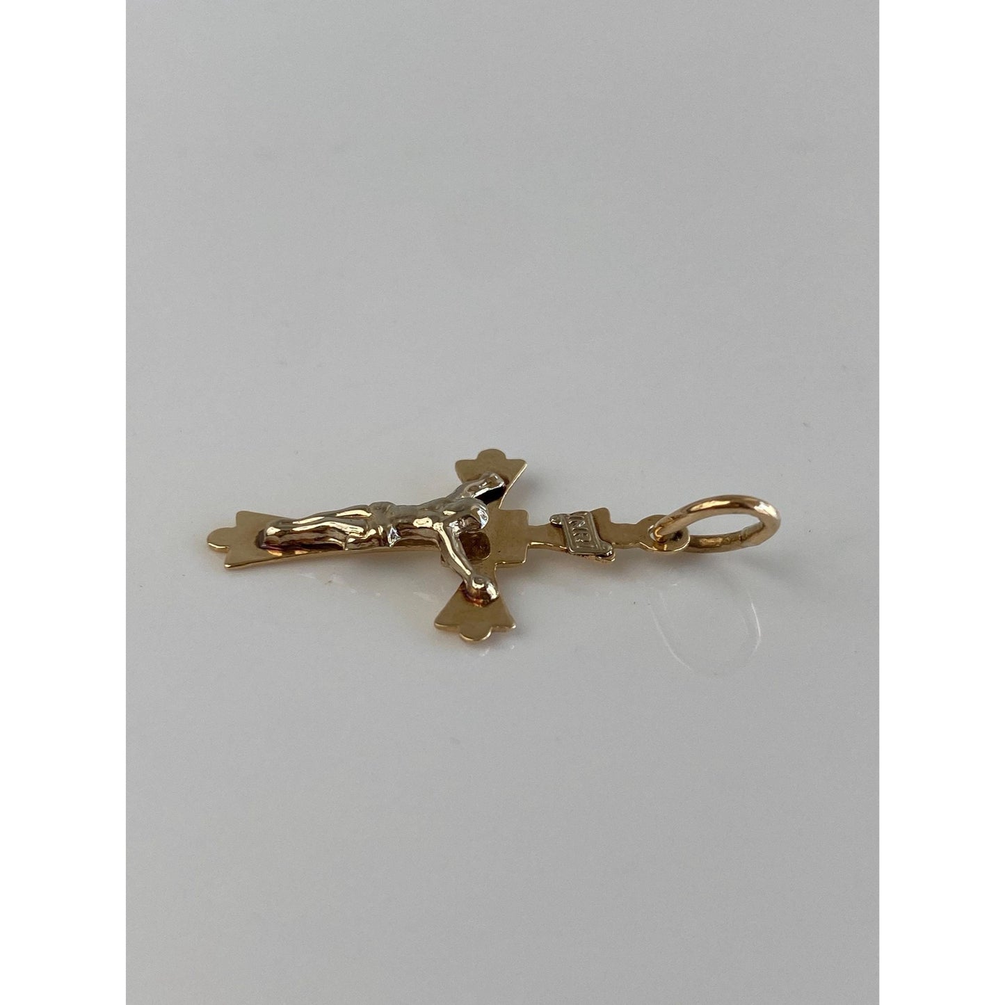 Vintage Solid 14k Yellow Gold Crucifix Cross Charm