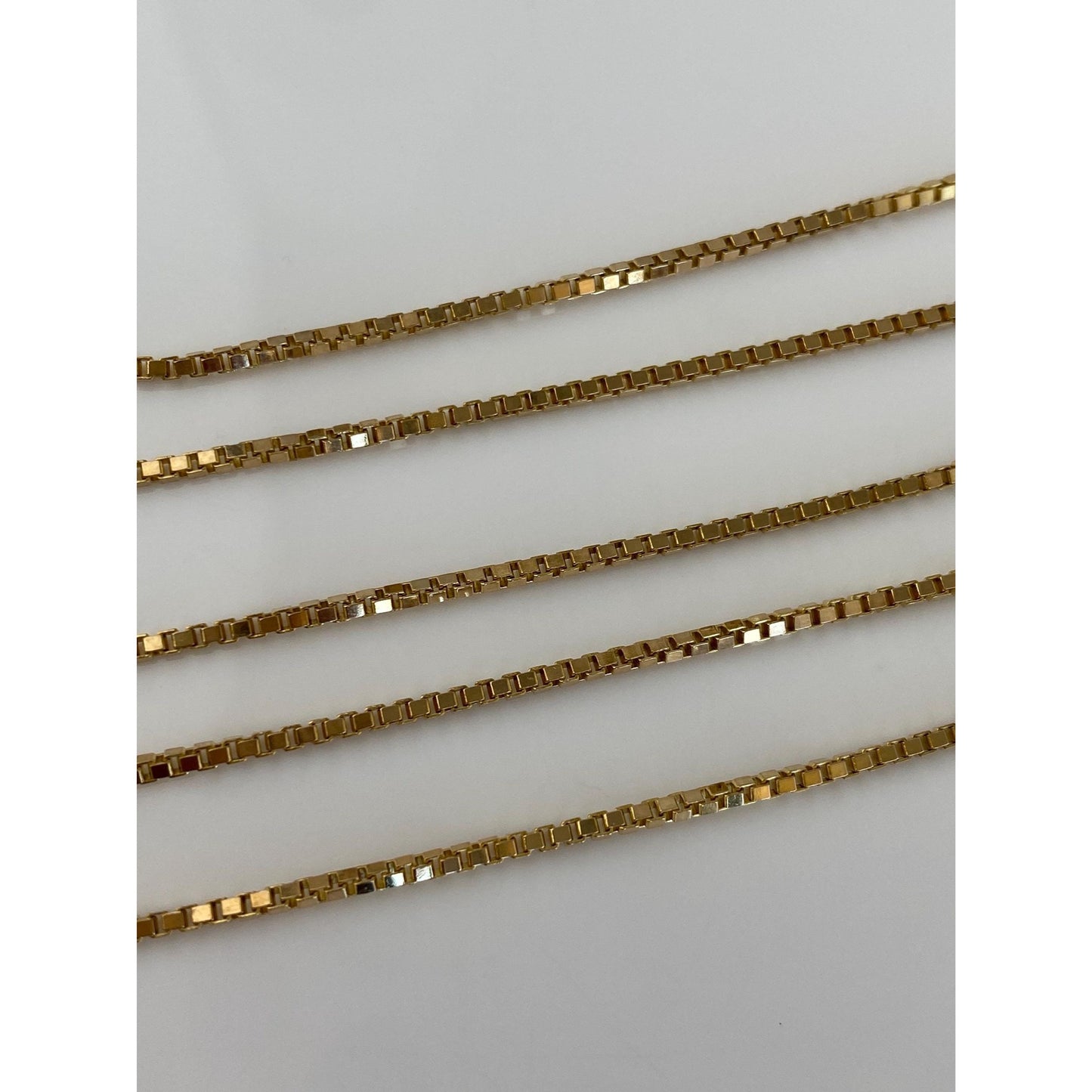 Vintage Solid 14k Yellow Gold Chunky Box Chain Necklace - 18.25 inches