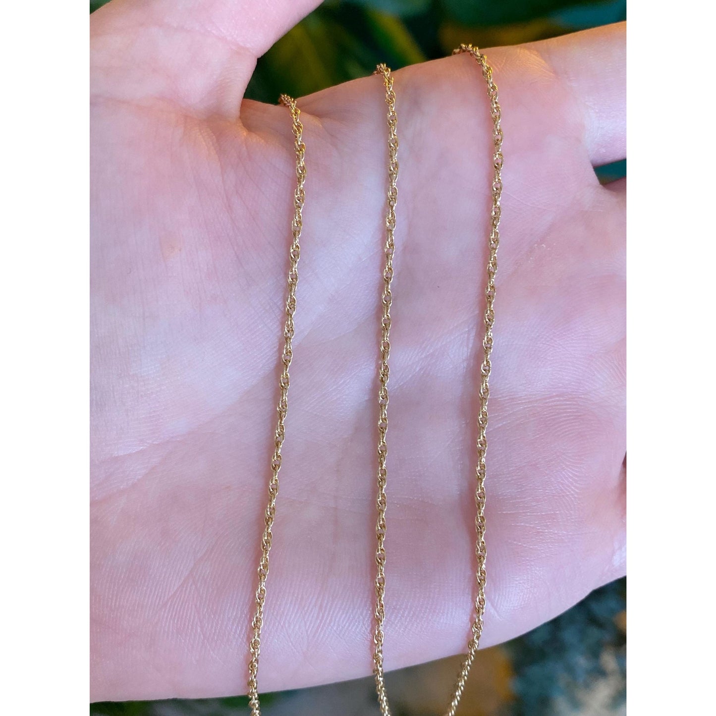 Vintage Solid 14k Yellow Gold Dainty Chain Necklace - 18.75 inches